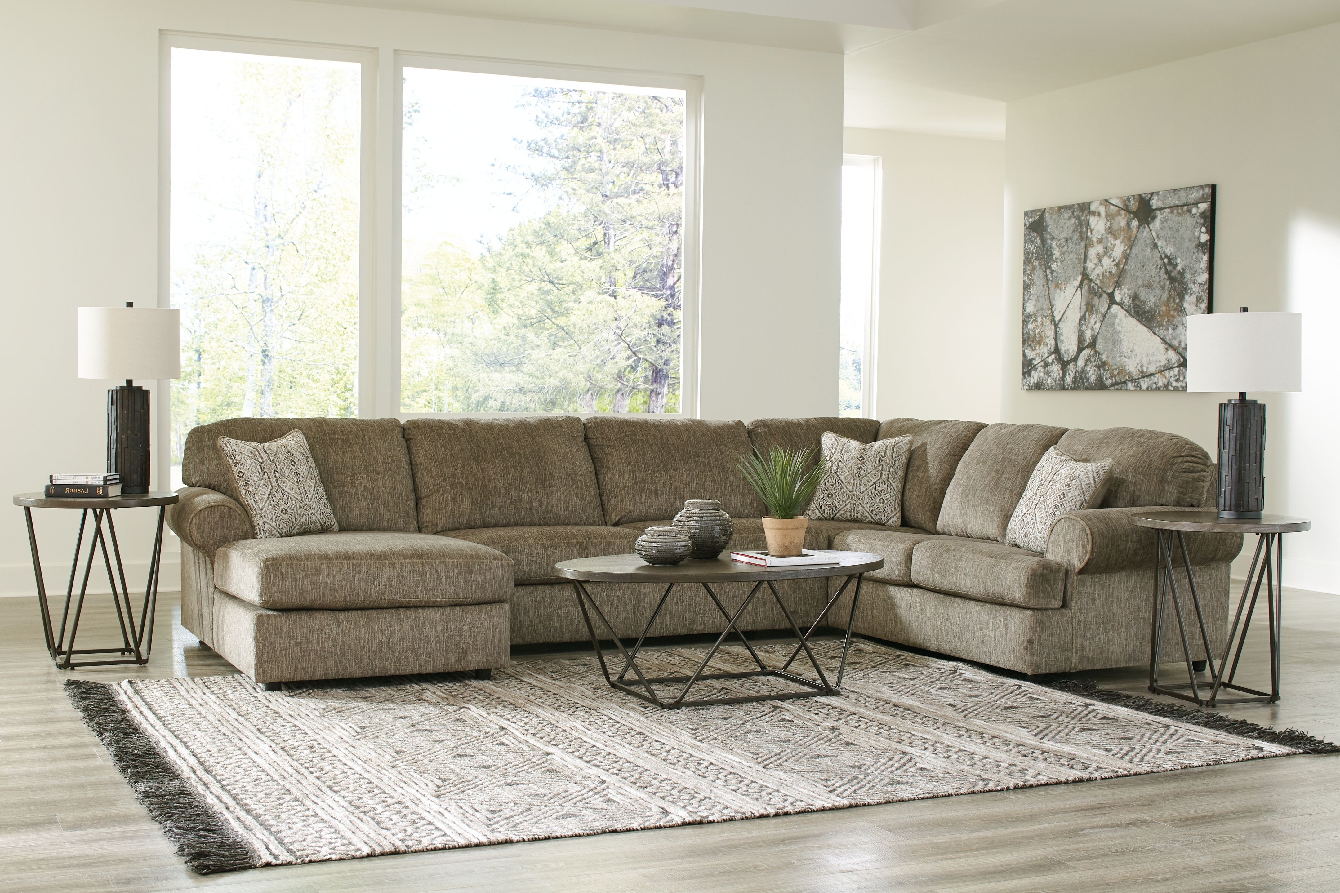 3 piece sectional with left arm store facing chaise