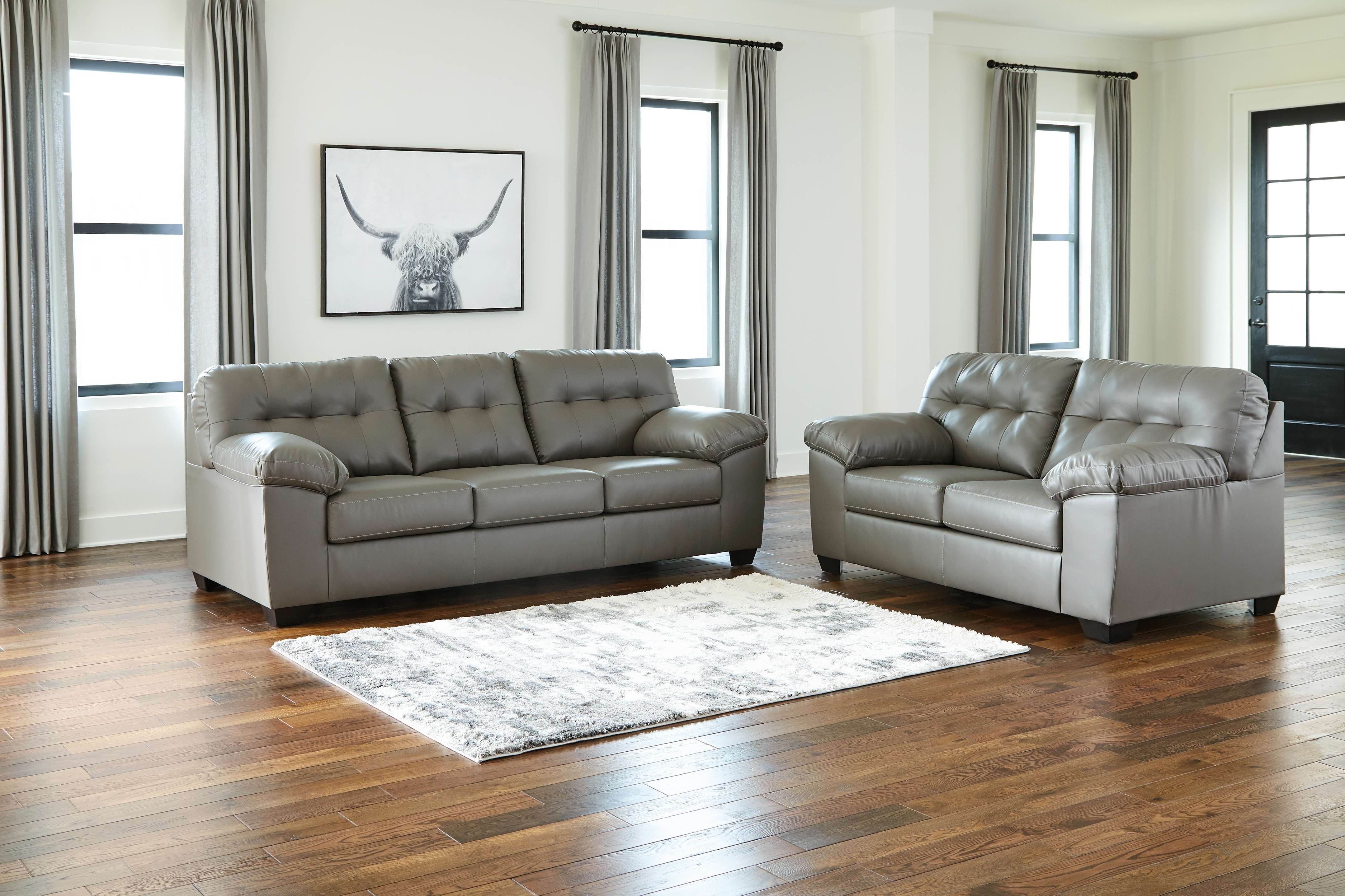 Ashley furniture leather couch and deals loveseat