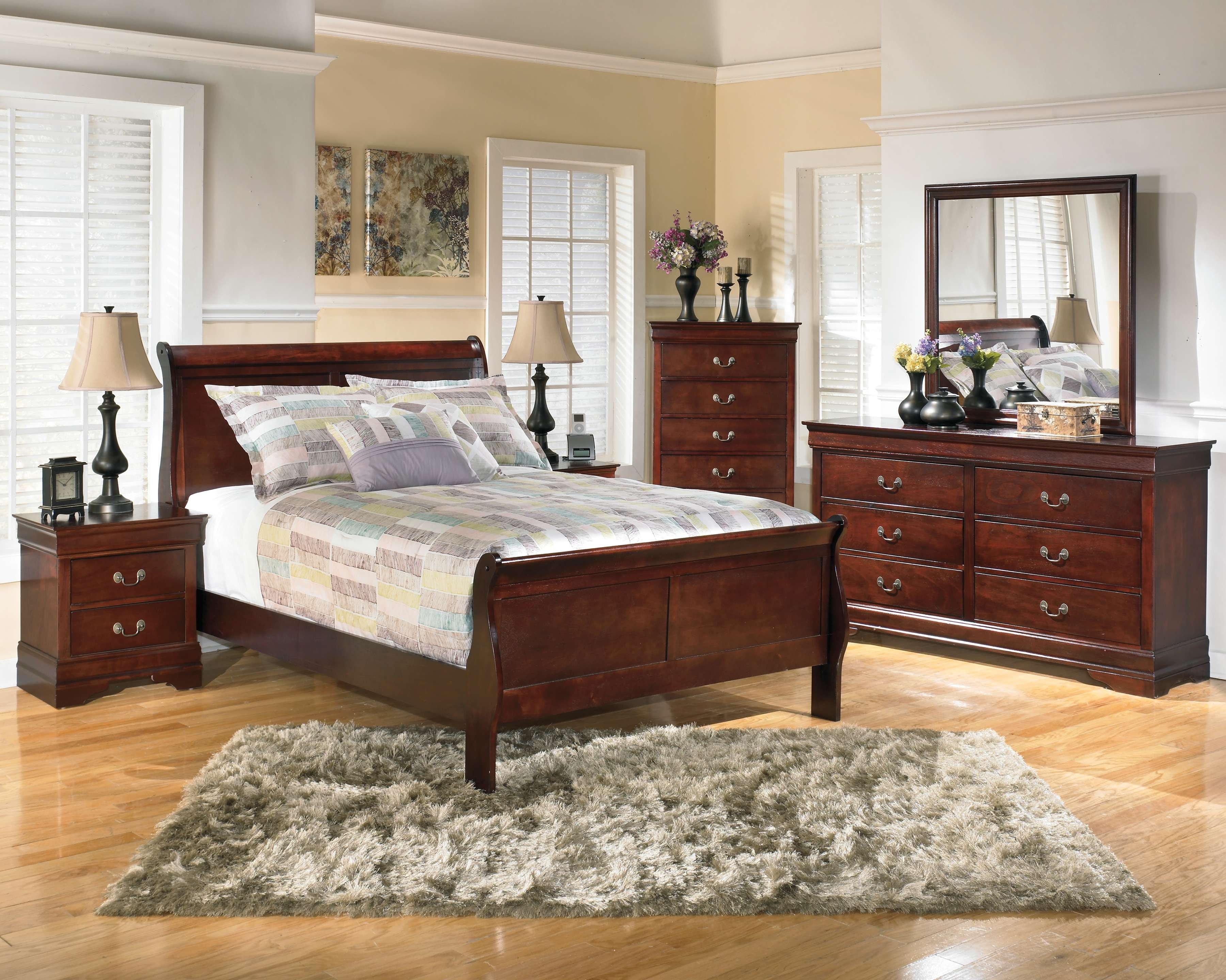 Ashley 6 Piece Full Sleigh Bed Set B376-31-36-46-55-86-92