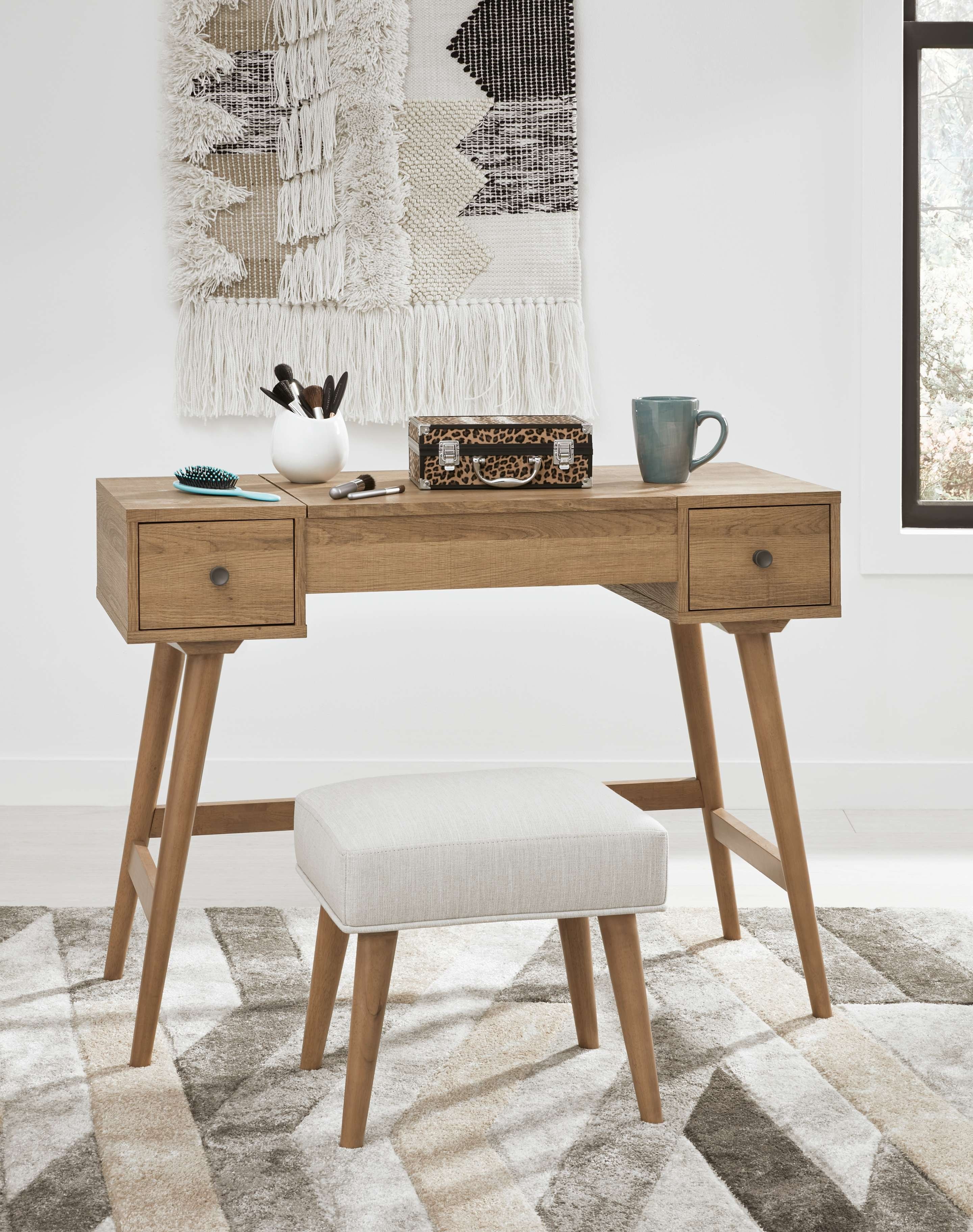 mango wood dressing table stool