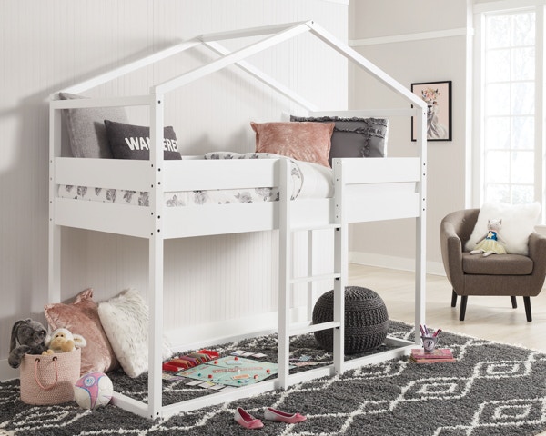Ashley Flannibrook Twin over Twin House Loft Bed B082-256F-256P 