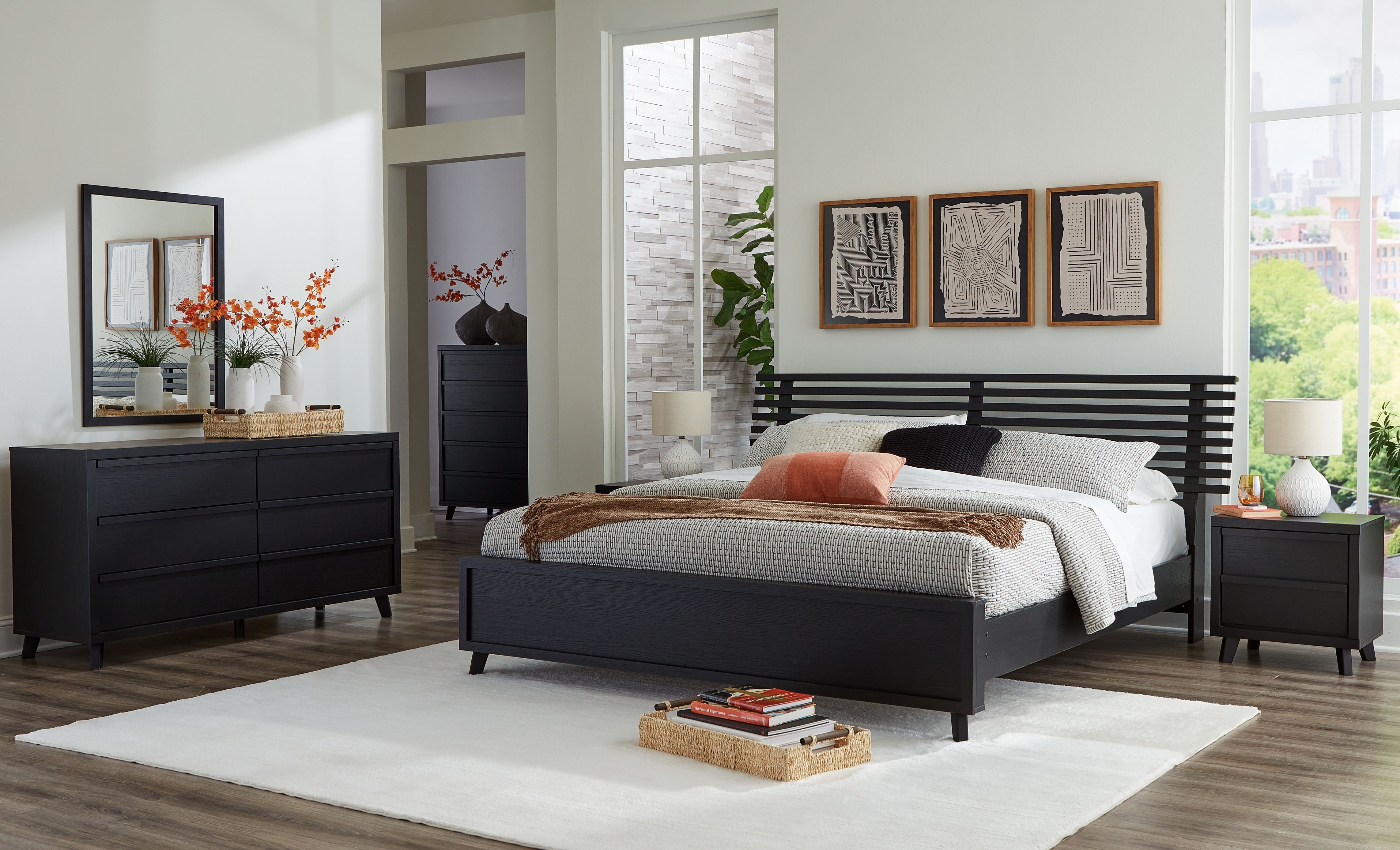 Ashley Danziar 7 Piece King Slat Panel Bed Set B1013-231-36-345-56