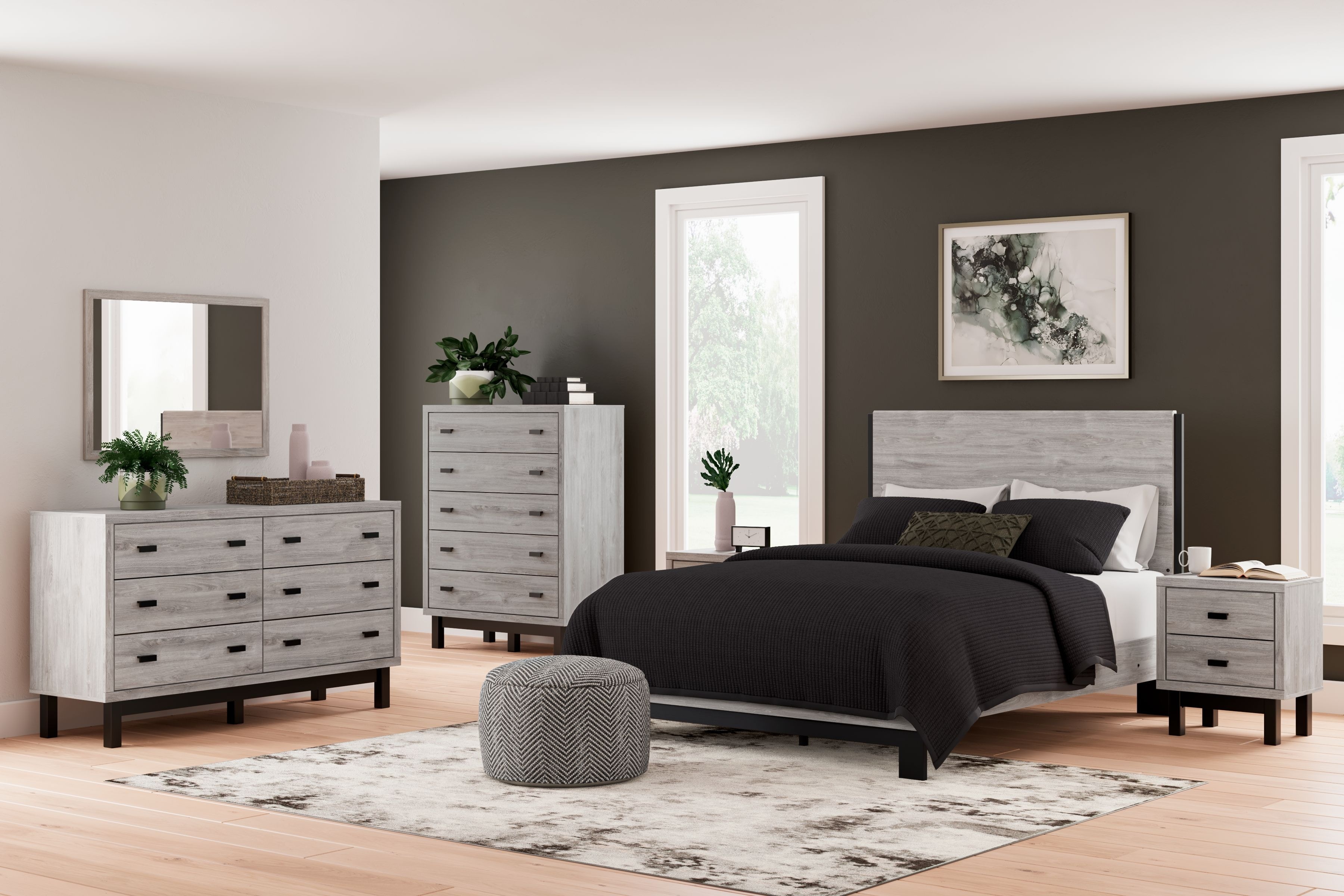 Dark grey store king bedroom set