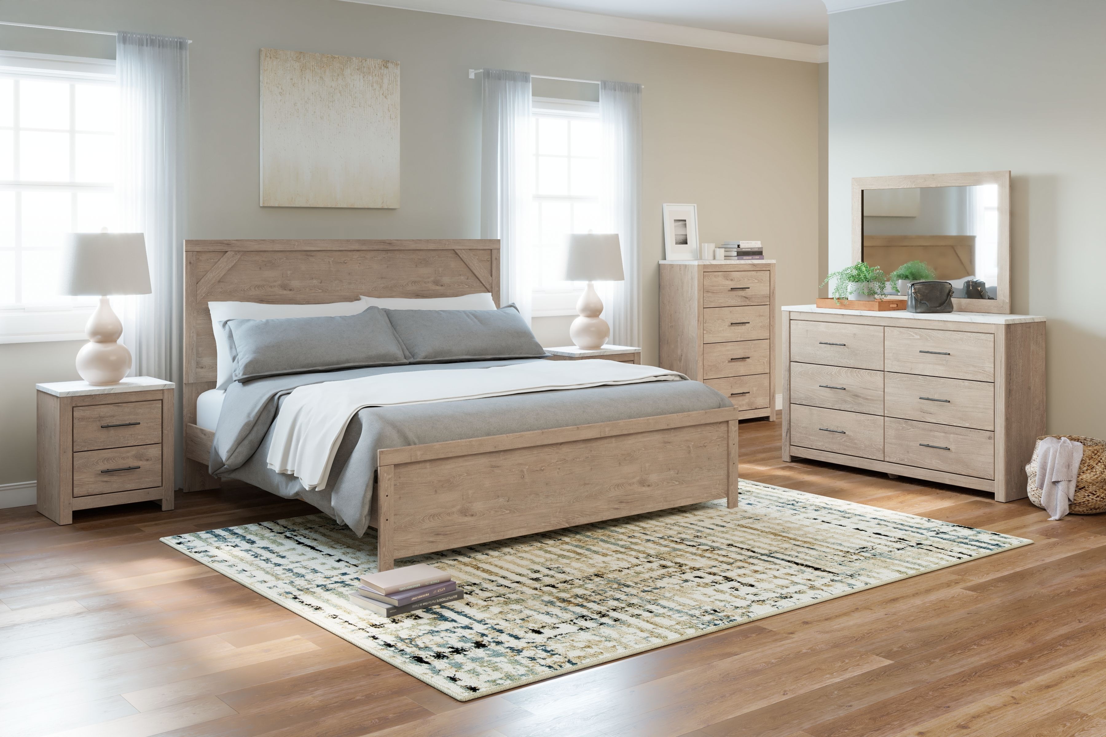 Ashley Senniberg 6 Piece Queen Panel Bed Bedroom Set B1191 31 36