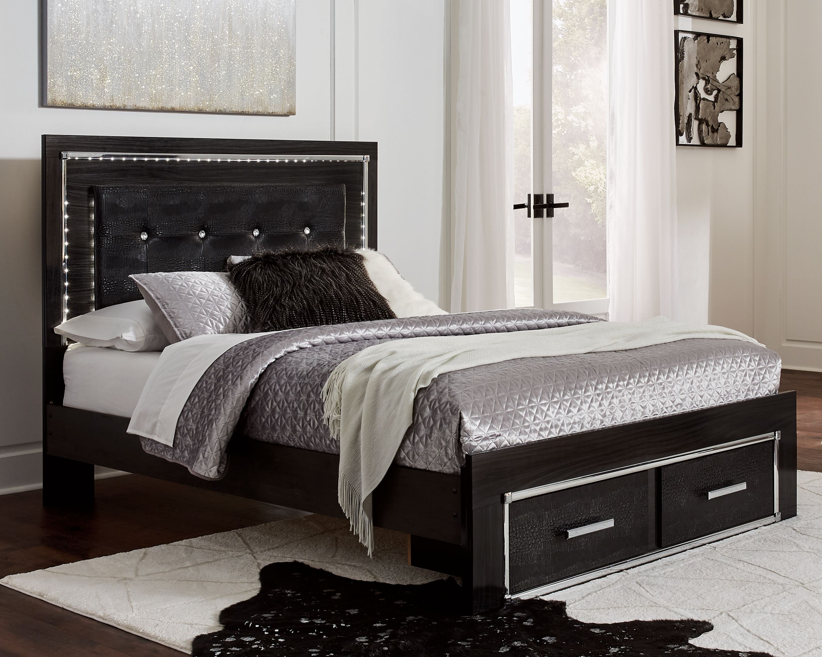 Ashley furniture store black queen bed