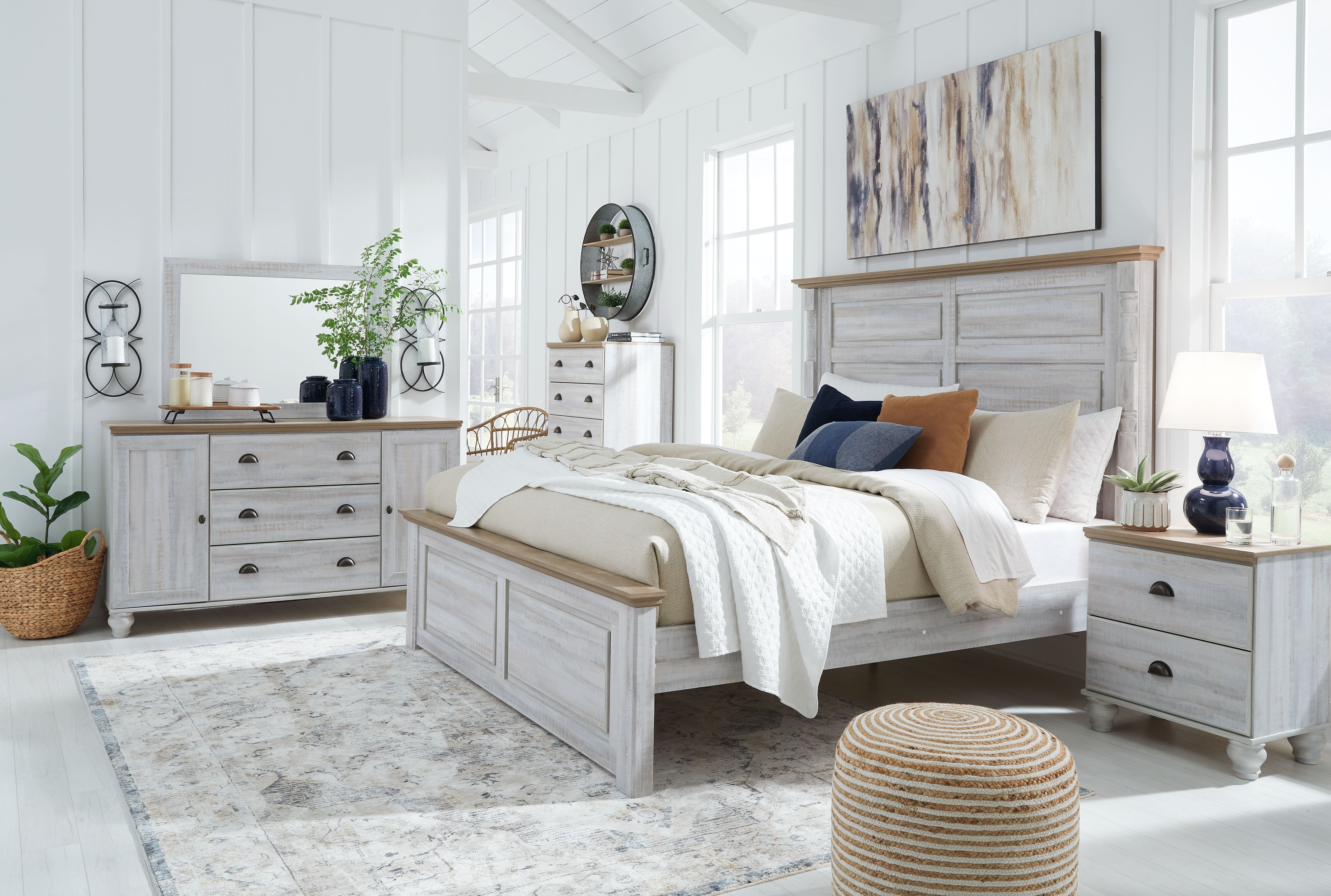 Ashley Haven Bay 7 Piece King Panel Bed Set B1512-231-36-245-58-56