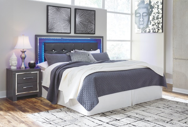 Ashley King Upholstered Panel Headboard with Bolt on Bed Frame B214-58-B100-66
