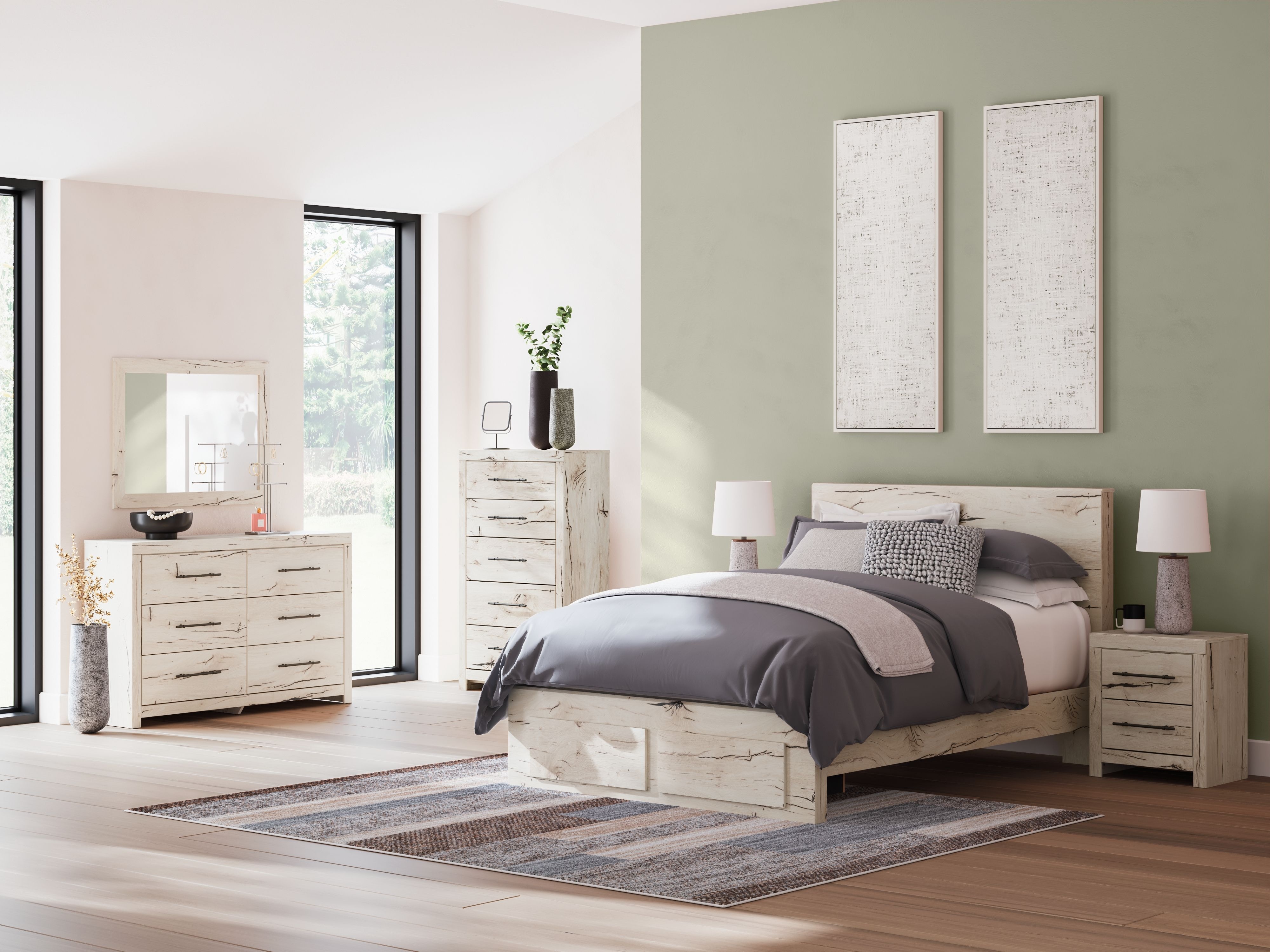 Ashley 9 Piece Queen Panel Bed with Storage Set B2310-31-36-46-57-54S-95-92-2-B100-13