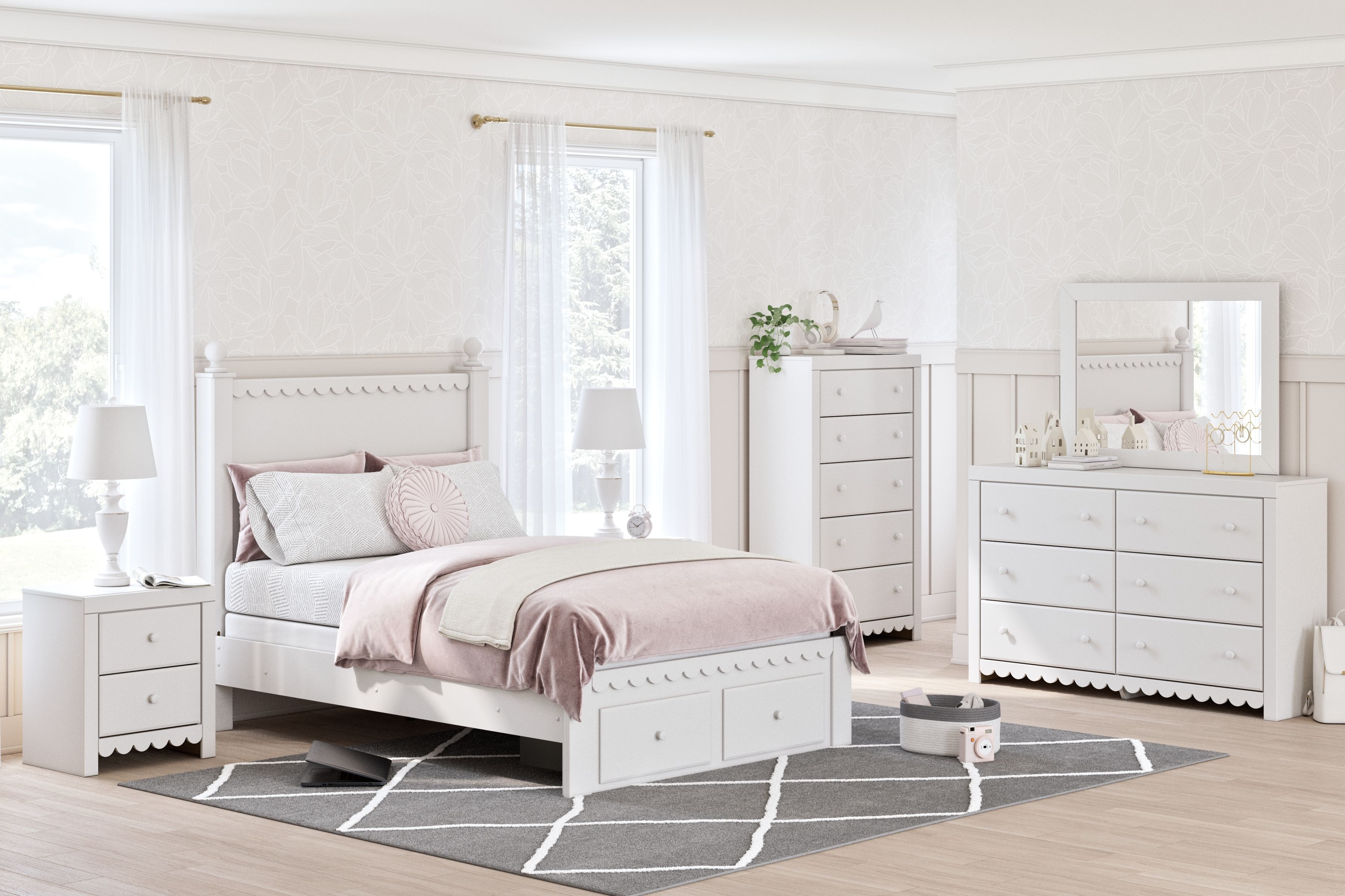 Ashley 6 Piece Full Panel Storage Bed Set B2540-31-36-46-87-84S-86