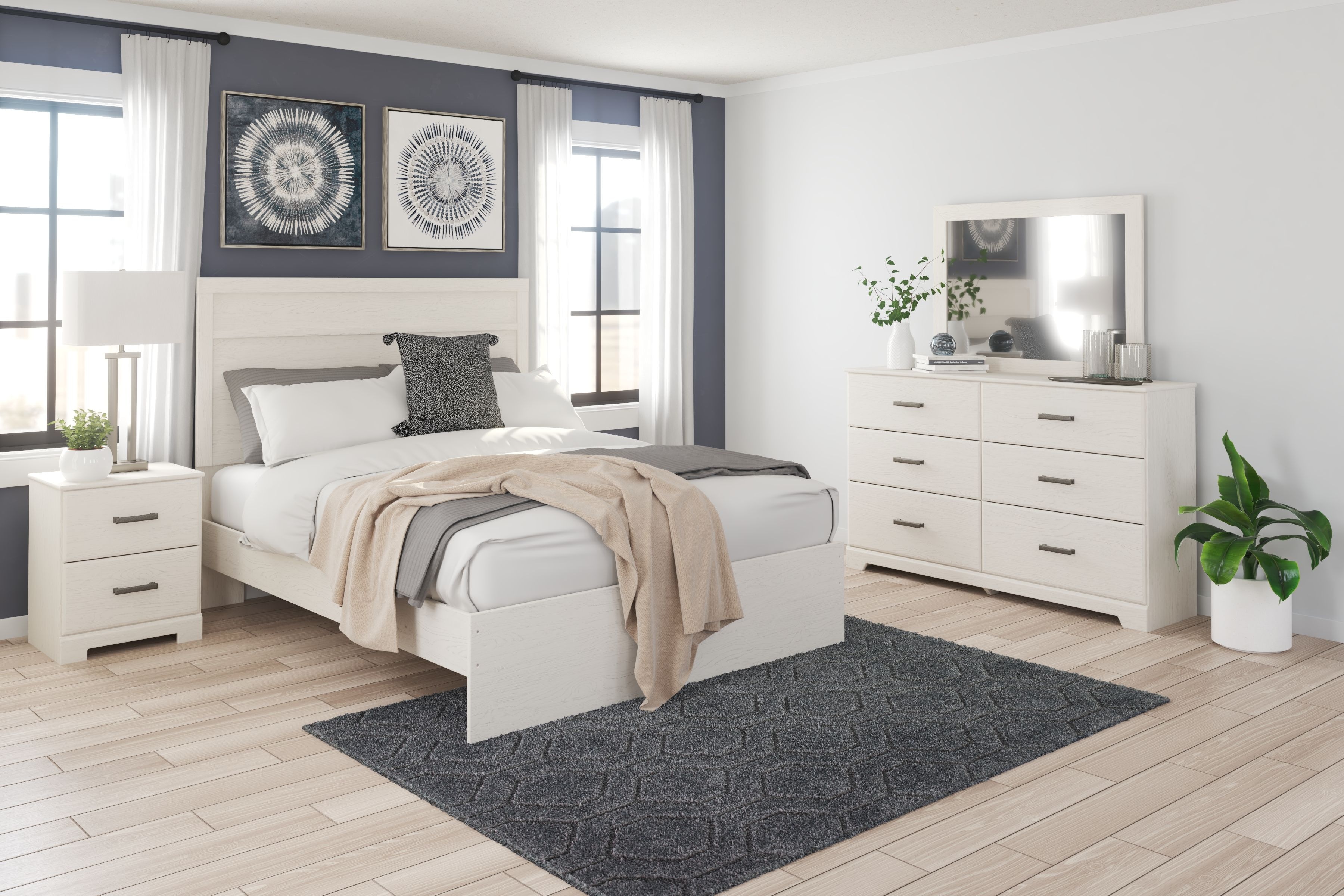 6 Piece Queen Panel Bed Bedroom Set