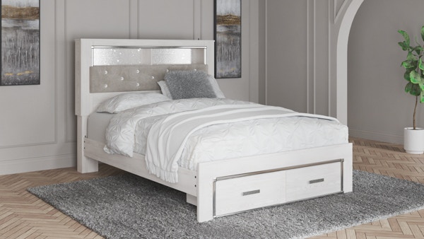 Ashley Altyra Queen Panel Bookcase Bed With Footboard Storage B2640-65 ...