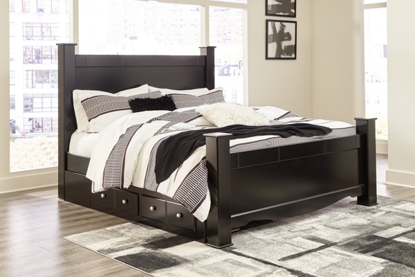 Black king store size poster bed