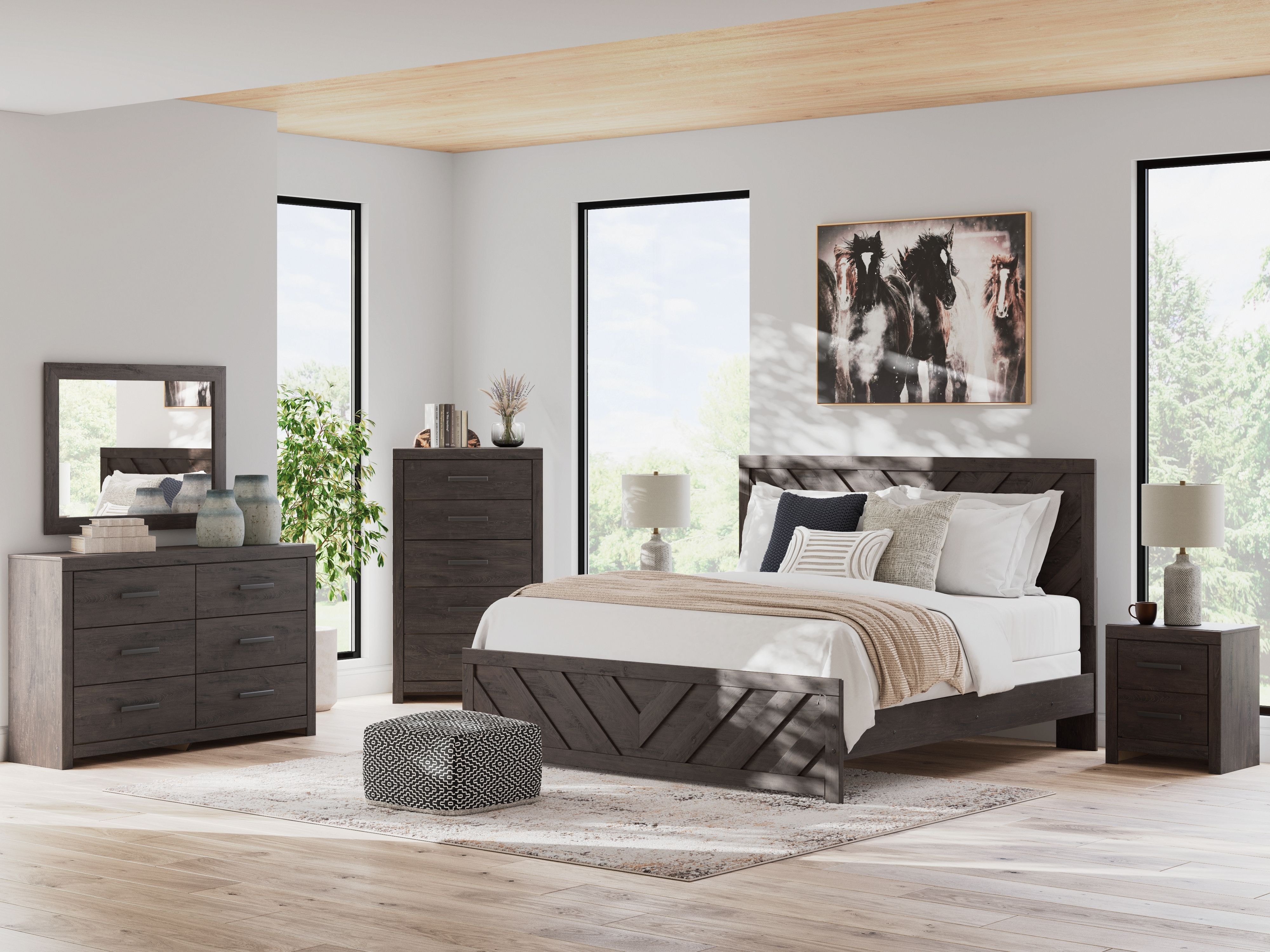 Ashley 7 Piece King Panel Bed Set B3789-31-36-46-72-97-92-2