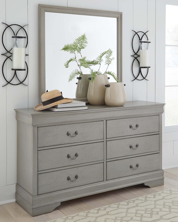 Louis Philippe Antique Gray Nightstand - Detroit Furniture Stores