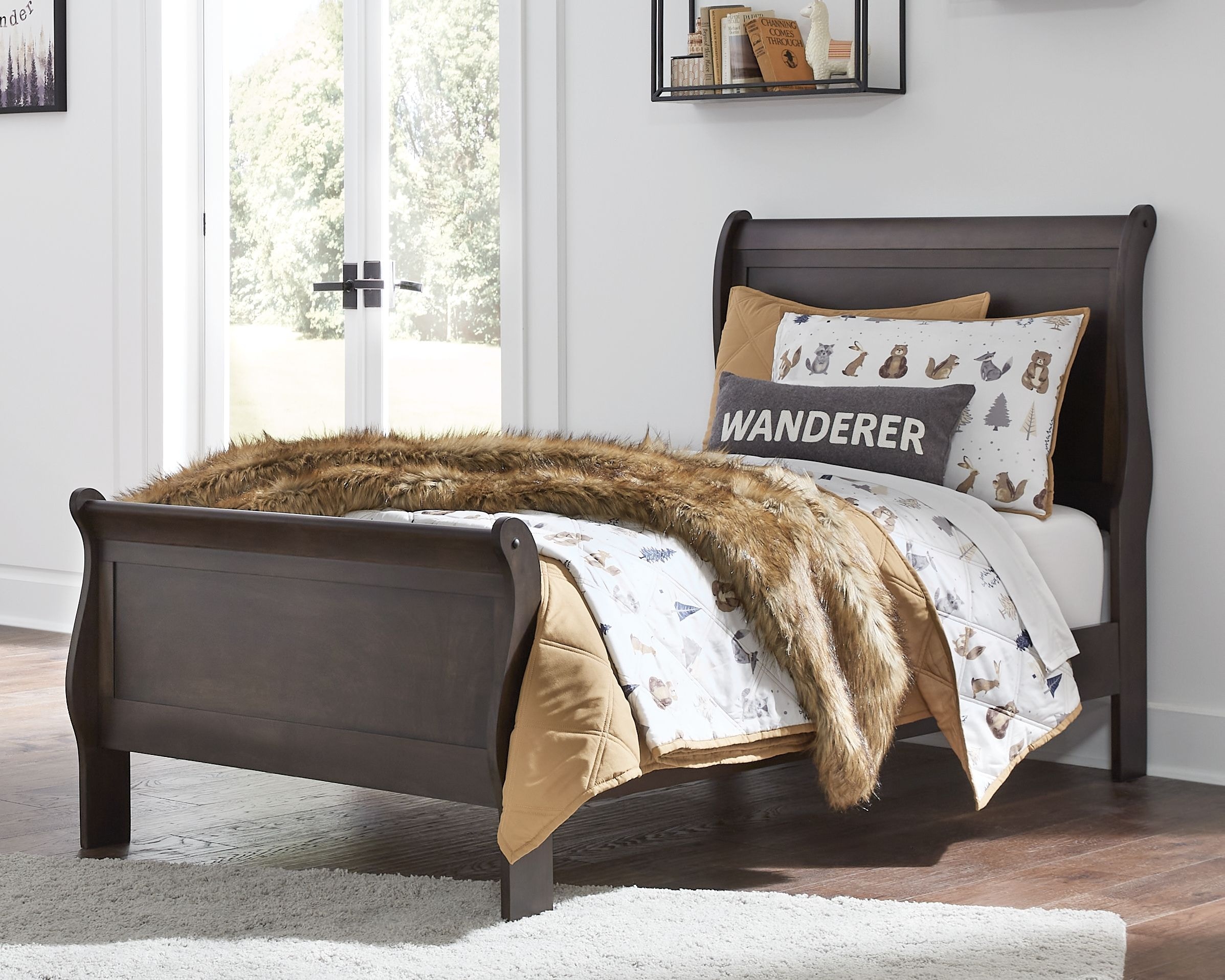 Ashley furniture deals black sleigh bed