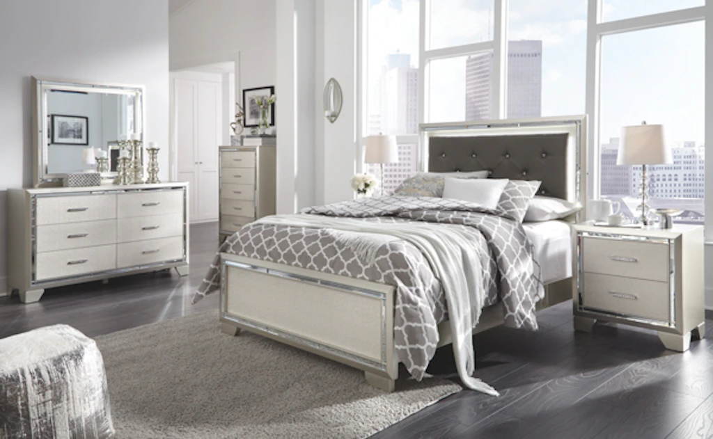 lonnix silver dresser B410-45 Ashley Furniture Lonnix Five Drawer Chest