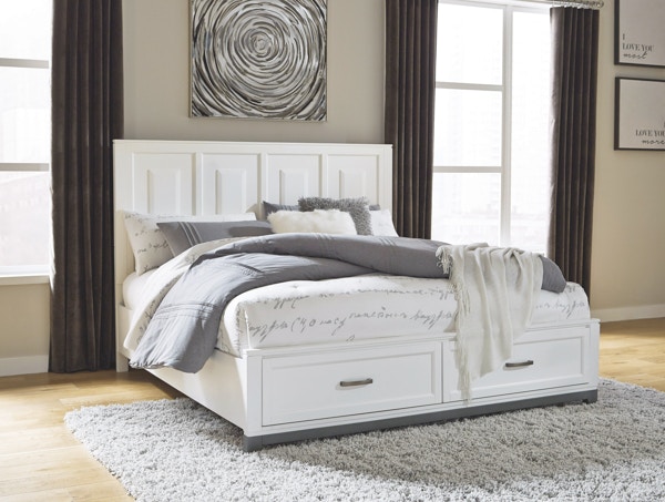 Cal king bed with deals storage drawers