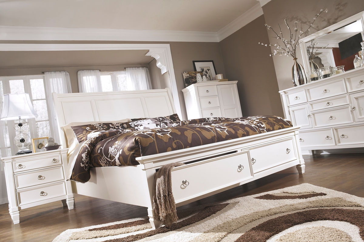 Ashley Prentice 6 Piece King Sleigh Bedroom Set B672-31-36-48-78-76-99 ...