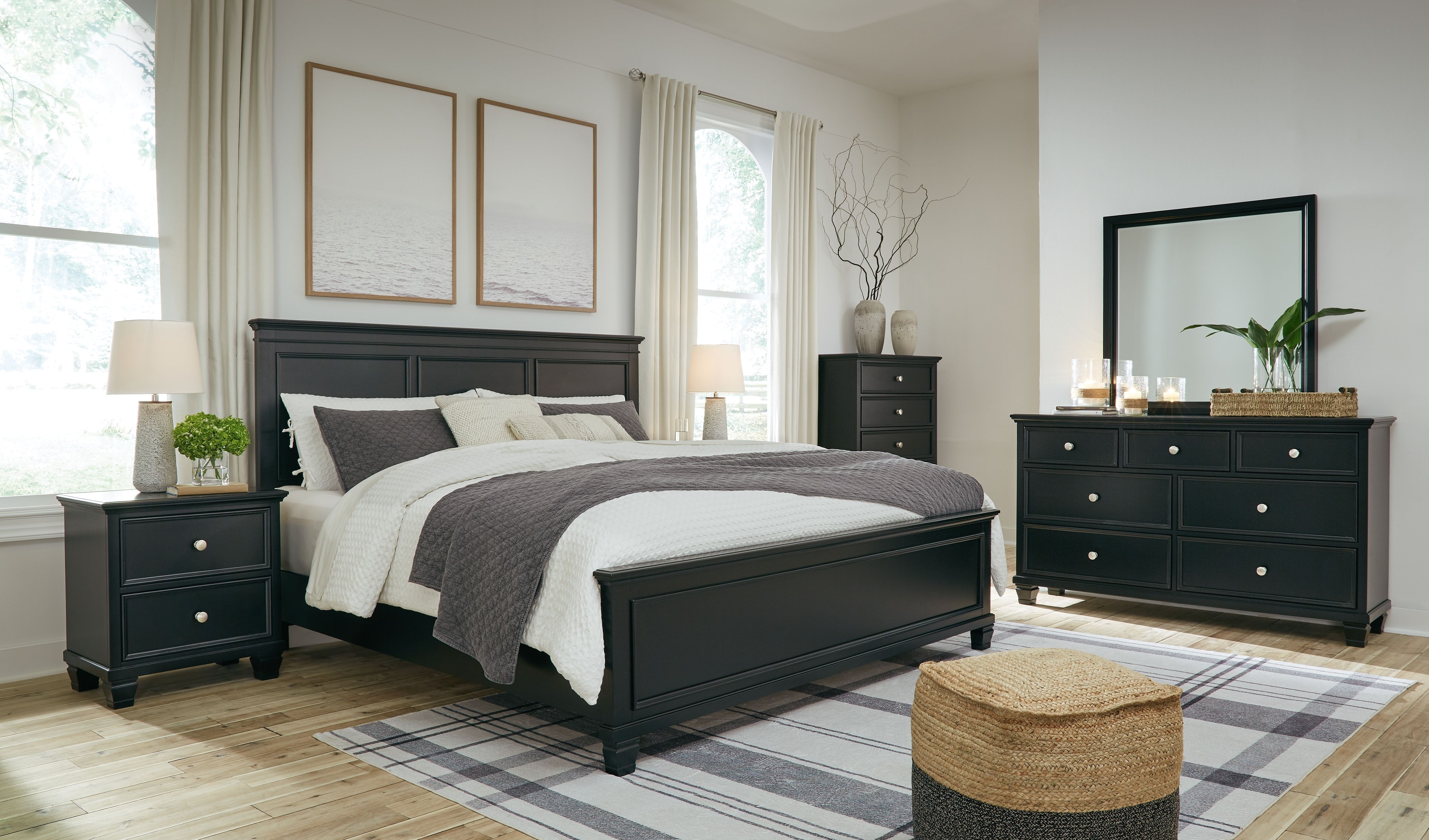 Ashley 7 Piece King Panel Bed Set B687-31-36-56-58-97-92-2
