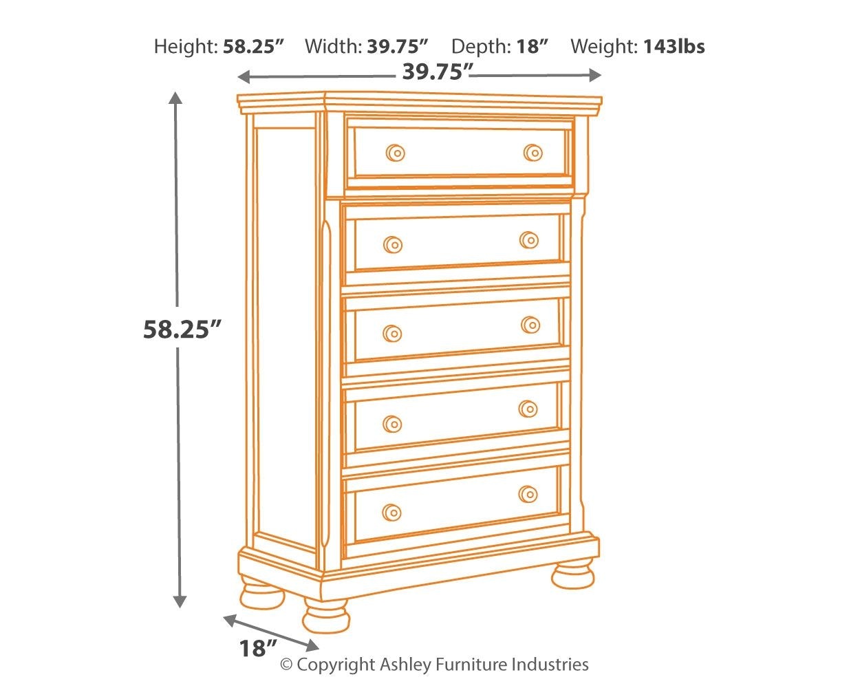 Ashley Porter Chest B697-46 - Portland, OR | Key Home Furnishings