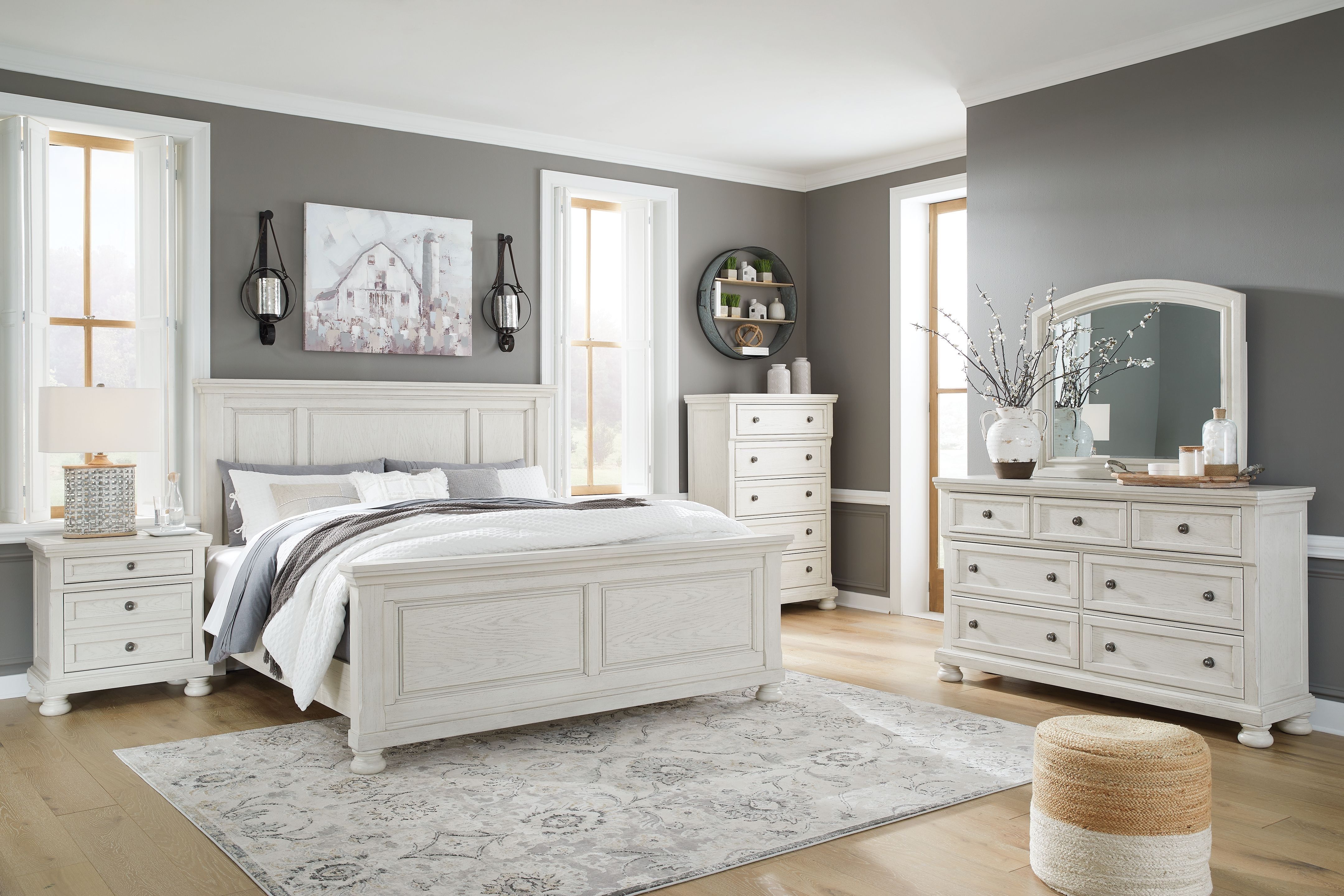 Ashley 8 Piece California King Panel Bed Set B742-31-36-46-58-56-94-92-2