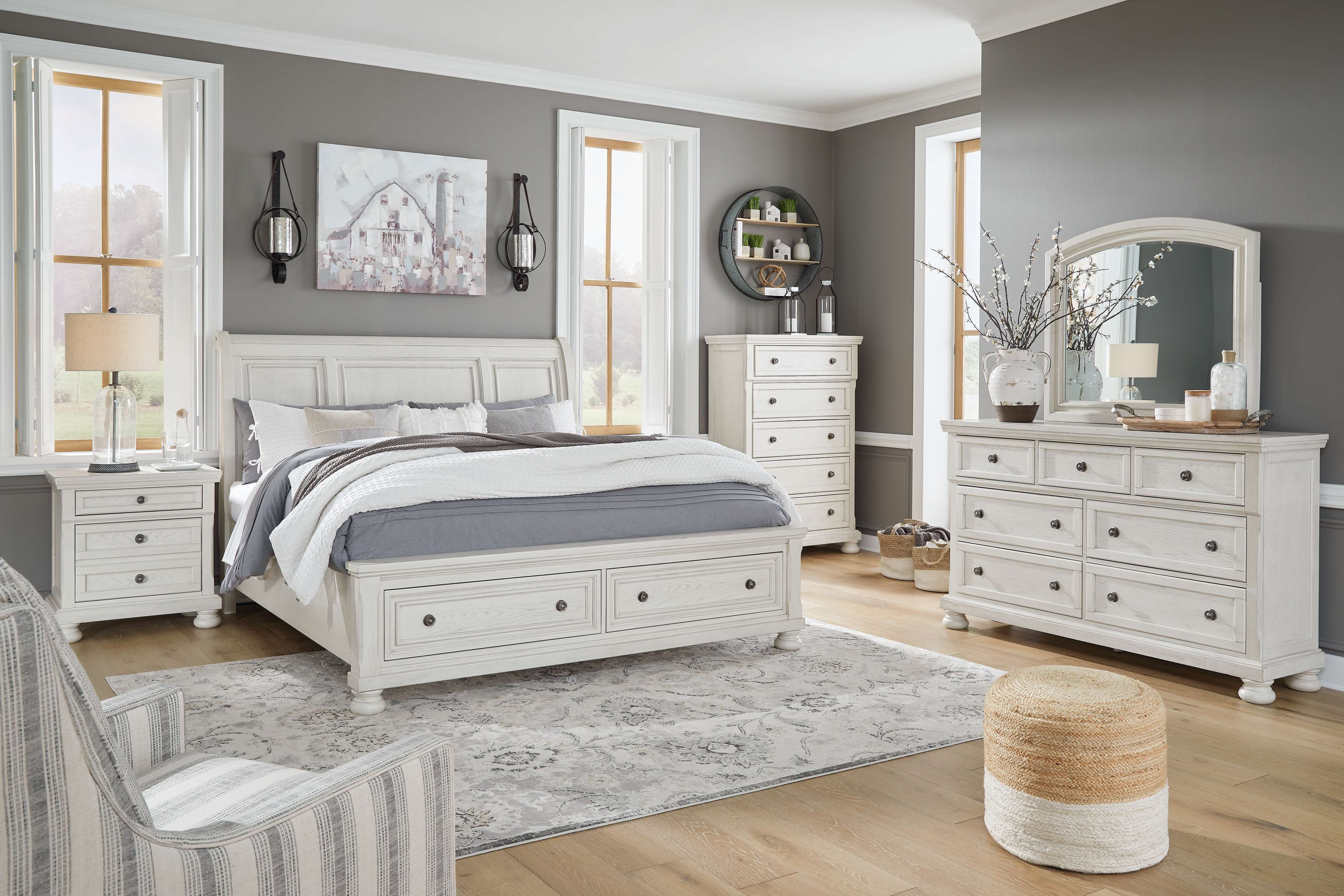 Ashley 7 Piece King Sleigh Bed Set B742-31-36-78-76-99-92-2