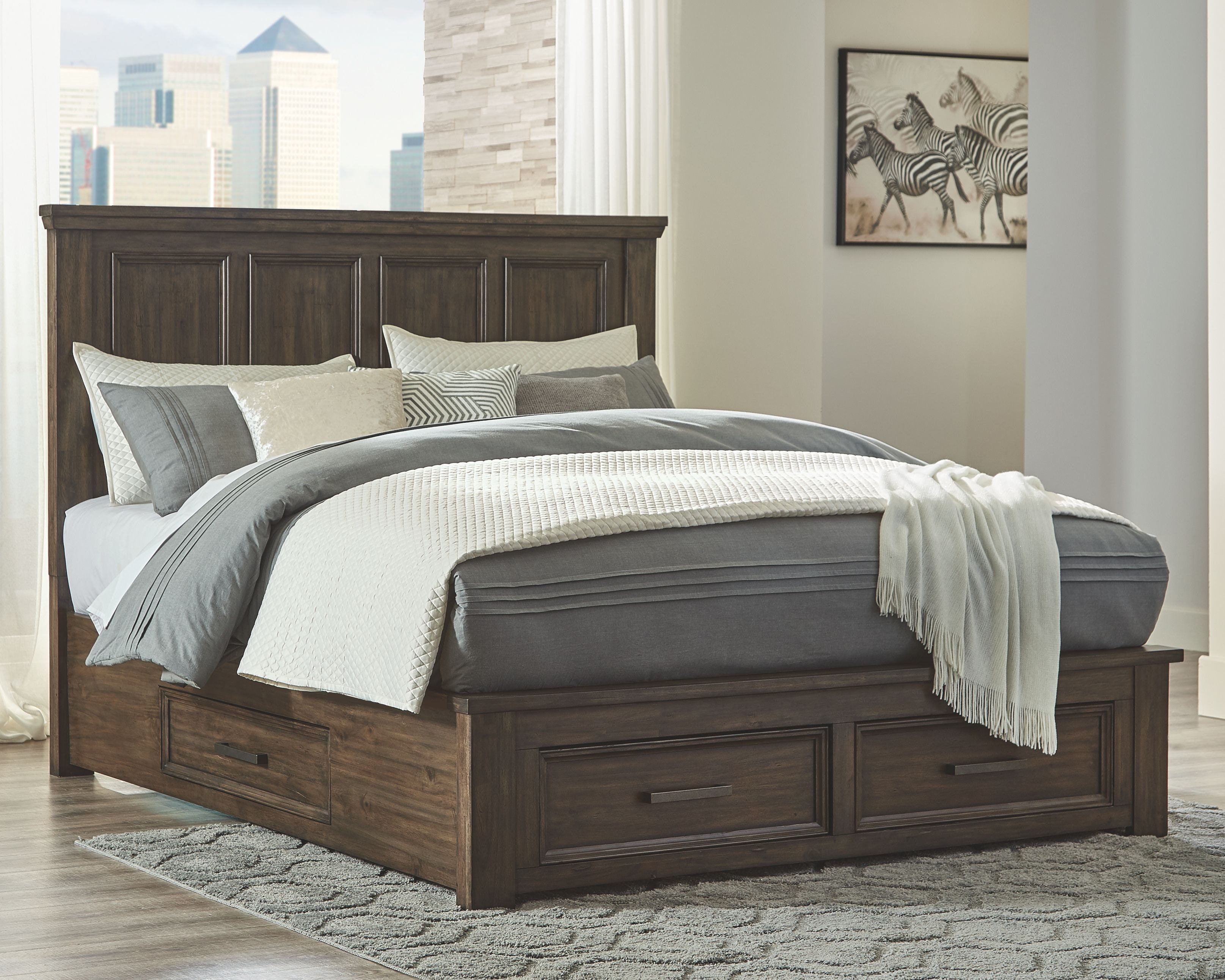 Ashley furniture platform bed with deals drawers