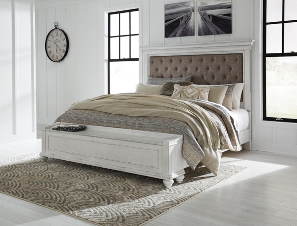 Ashley Bedroom King Upholstered Bed with Storage Bench B777-158-56S-97