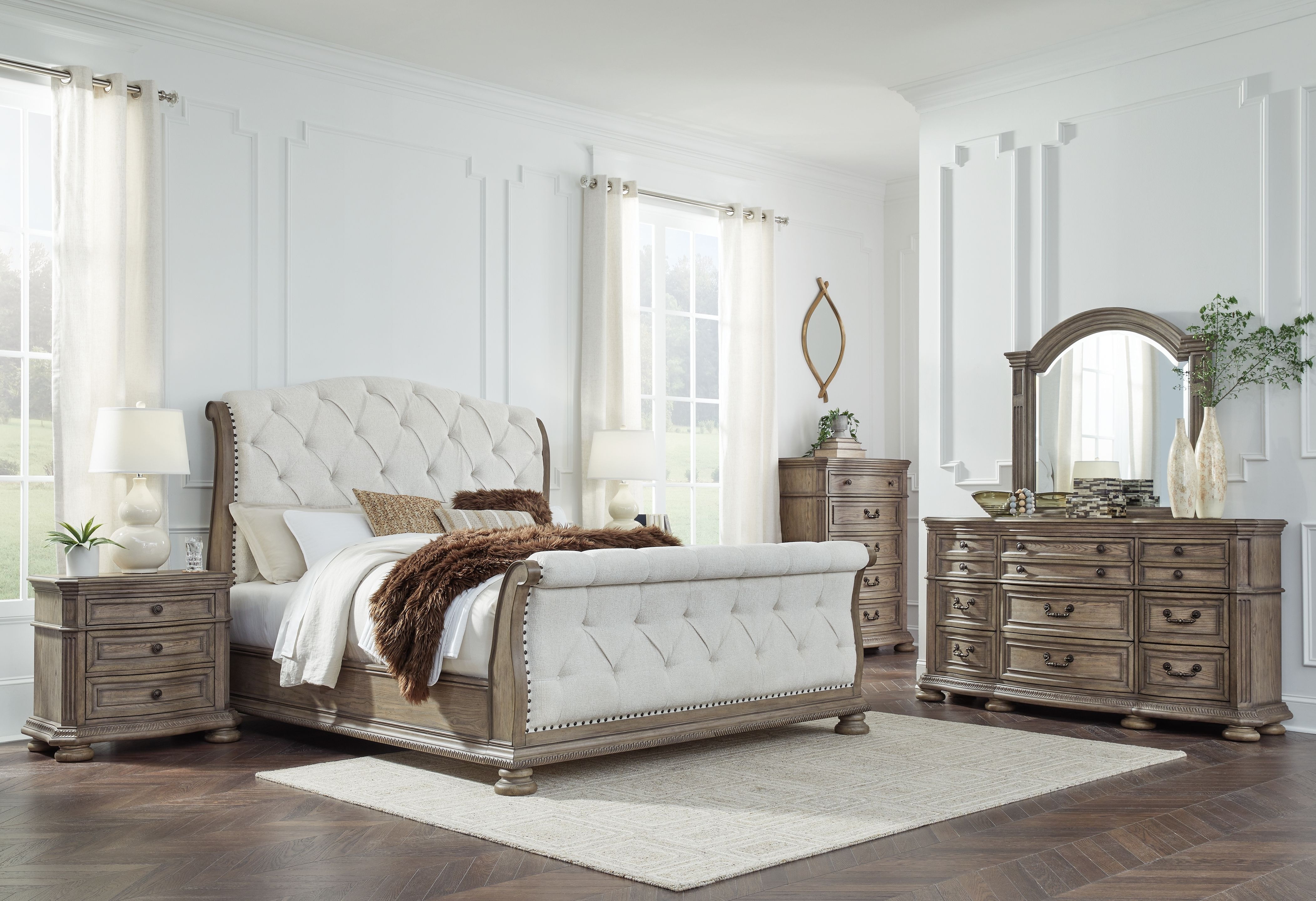 Ashley Ardenfield 8 Piece California King Upholstered Sleigh