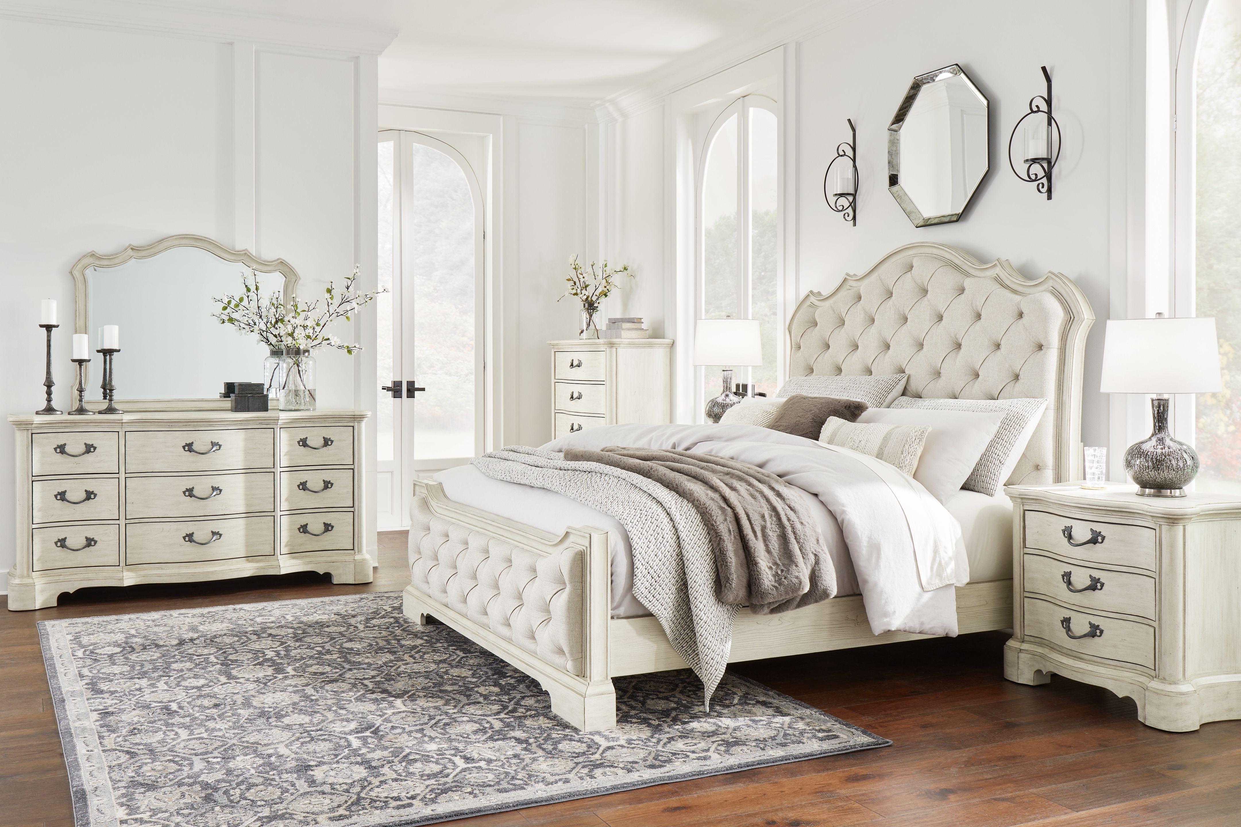 Ashley Arlendyne 6 Piece King Upholstered Bed Set B980-31-36-46-56