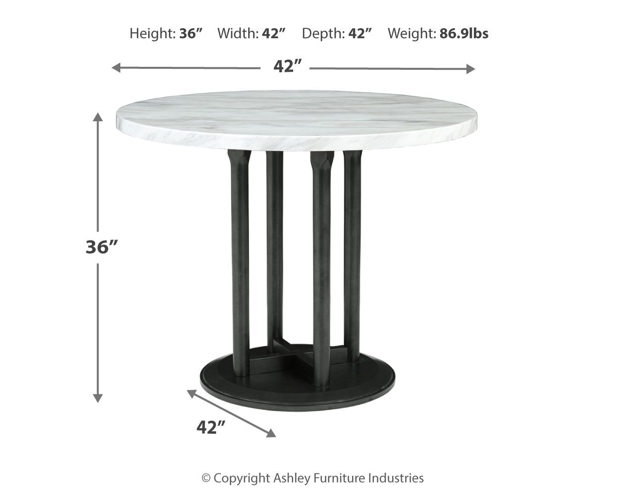 Ashley Centiar Round Dining Room Counter Table D37223 Portland, OR