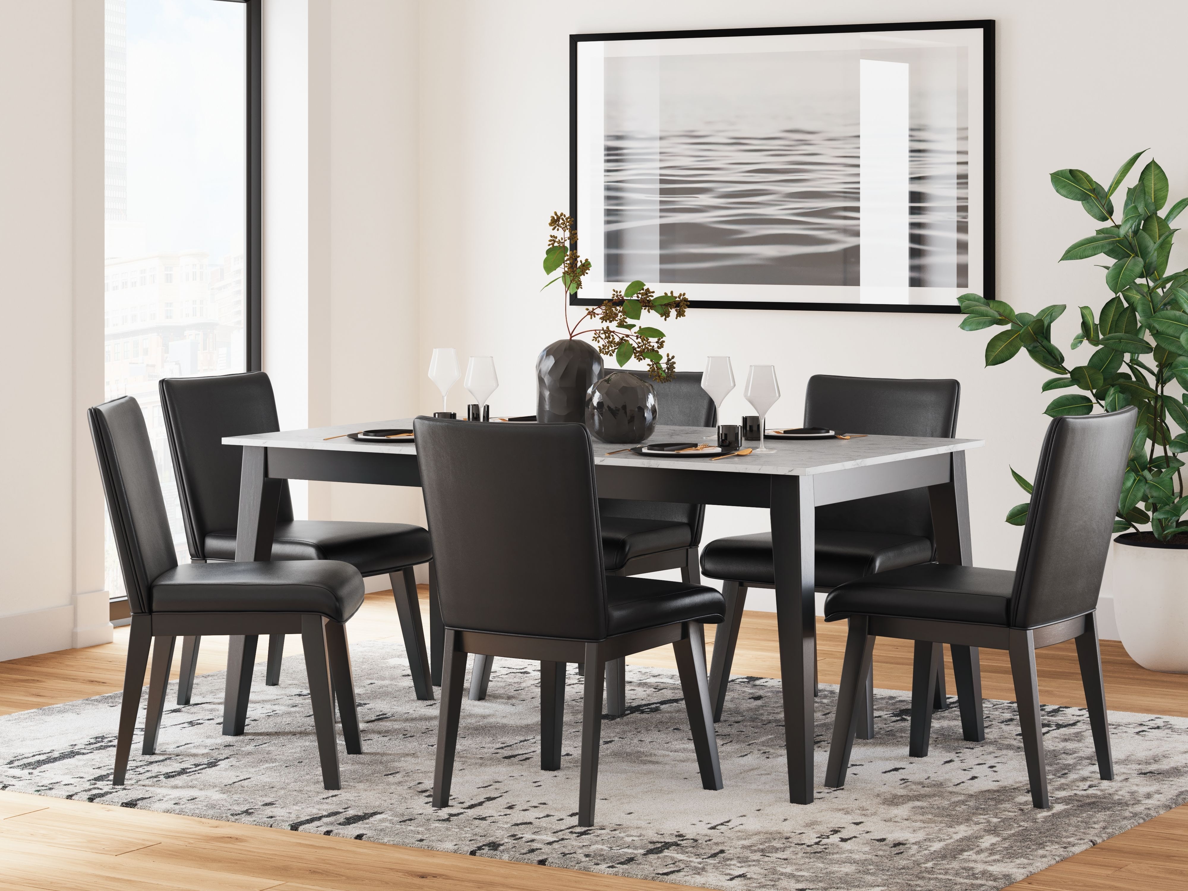 Ashley Jettaya 7 Piece Rectangular Dining Room Table Set D494-25-01-3 -  Portland, OR | Key Home, image size:1024x768