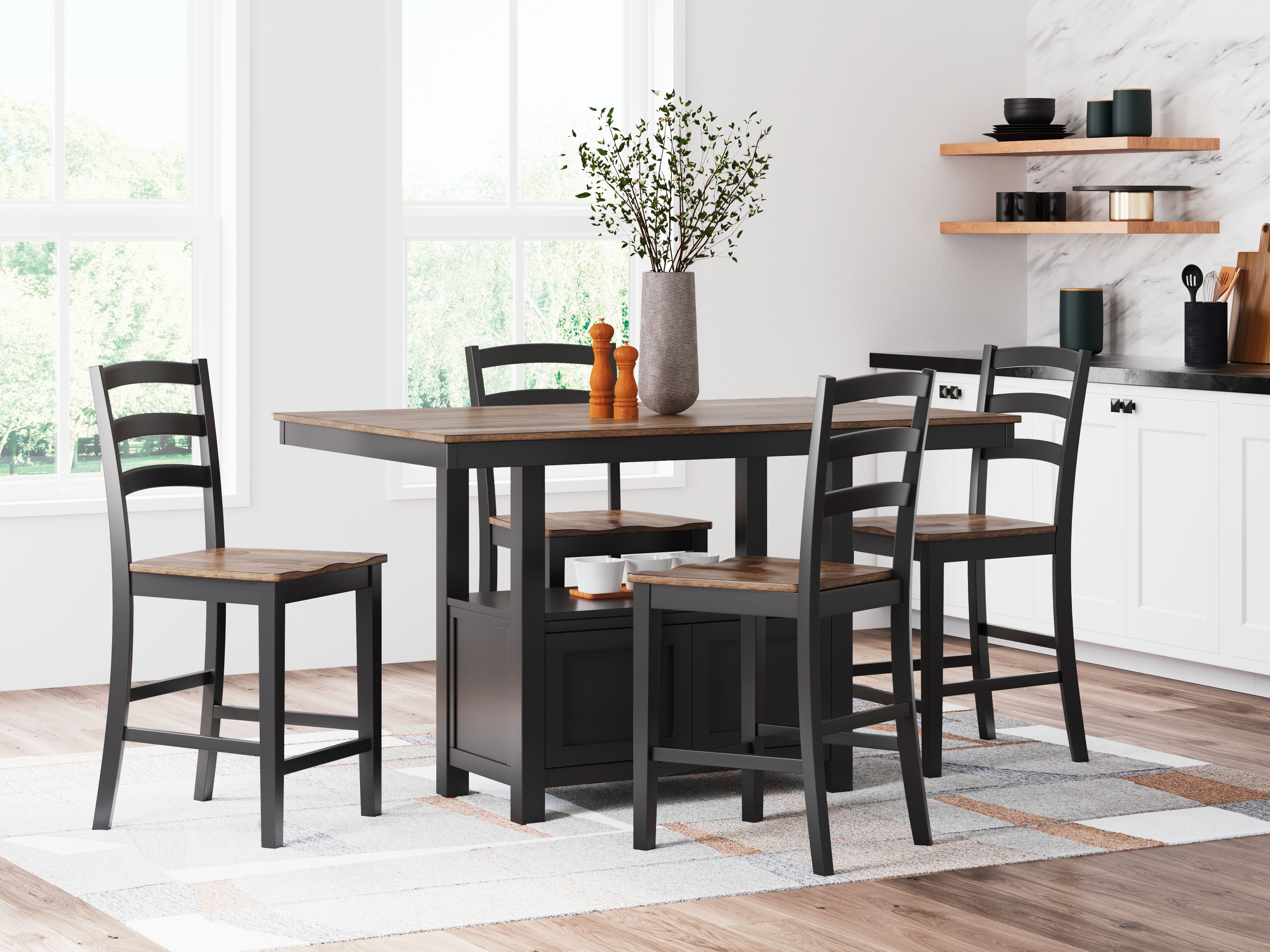 Ashley Wildenauer 5 Piece Rectangular Dining Room Counter Table