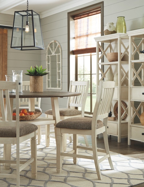 Ashley Bolanburg 7 Piece Round Drop Leaf Counter Table Set D647-13 Ashley Bolanburg 7 Piece Round Drop Leaf Counter Table Set D647-13