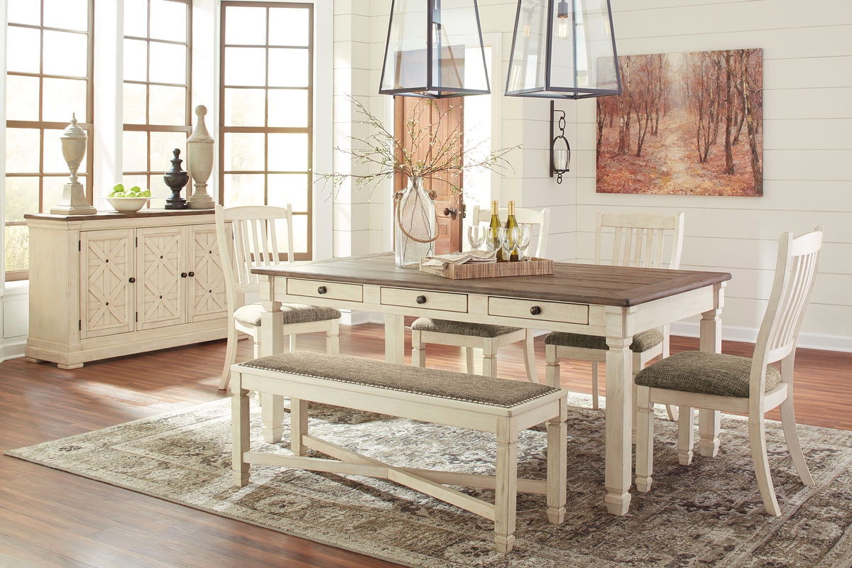 Ashley furniture kitchen table shop with bench