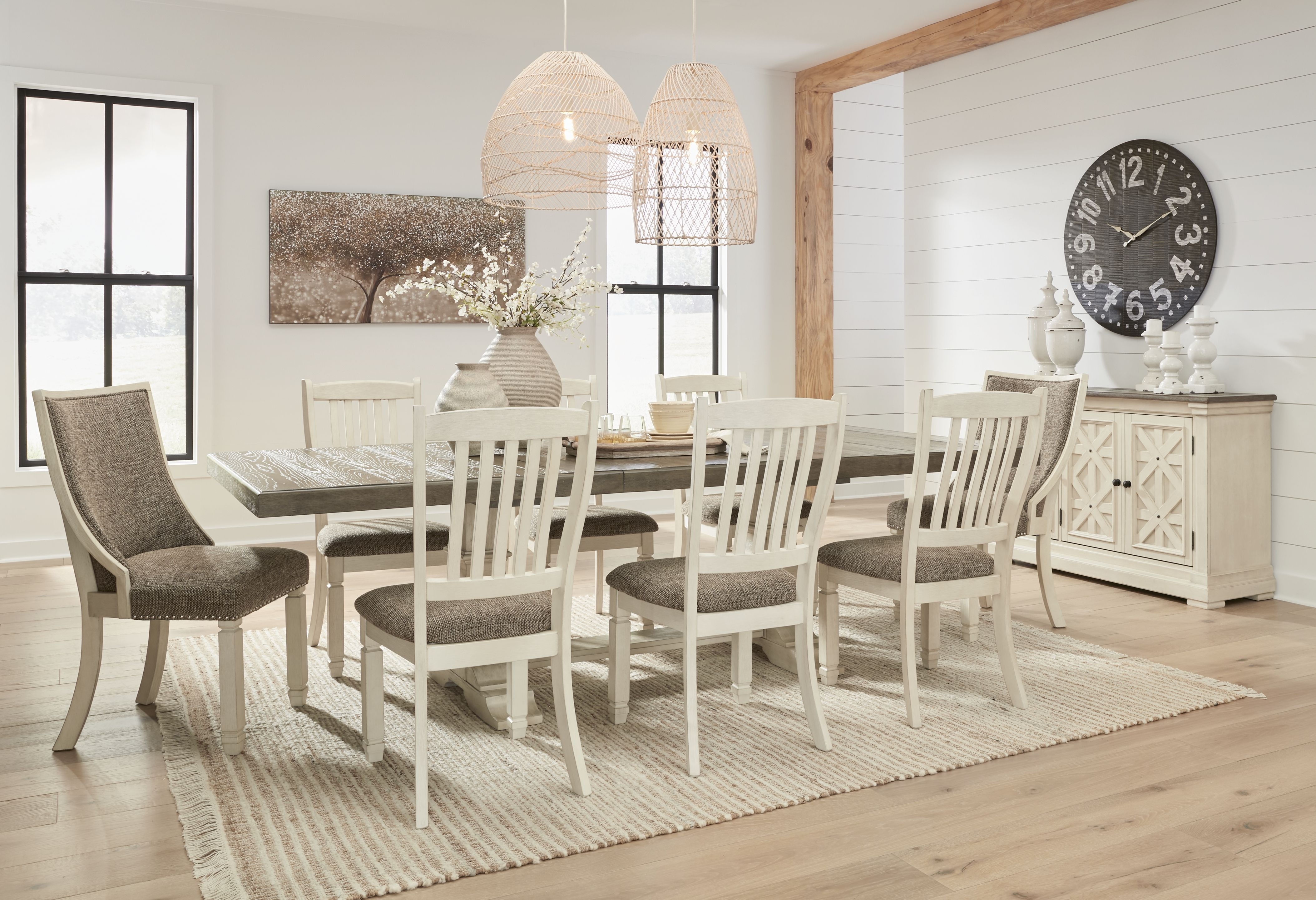 Ashley Bolanburg 11 Piece Dining Table Set D647 55T 55B 01 6 02 2