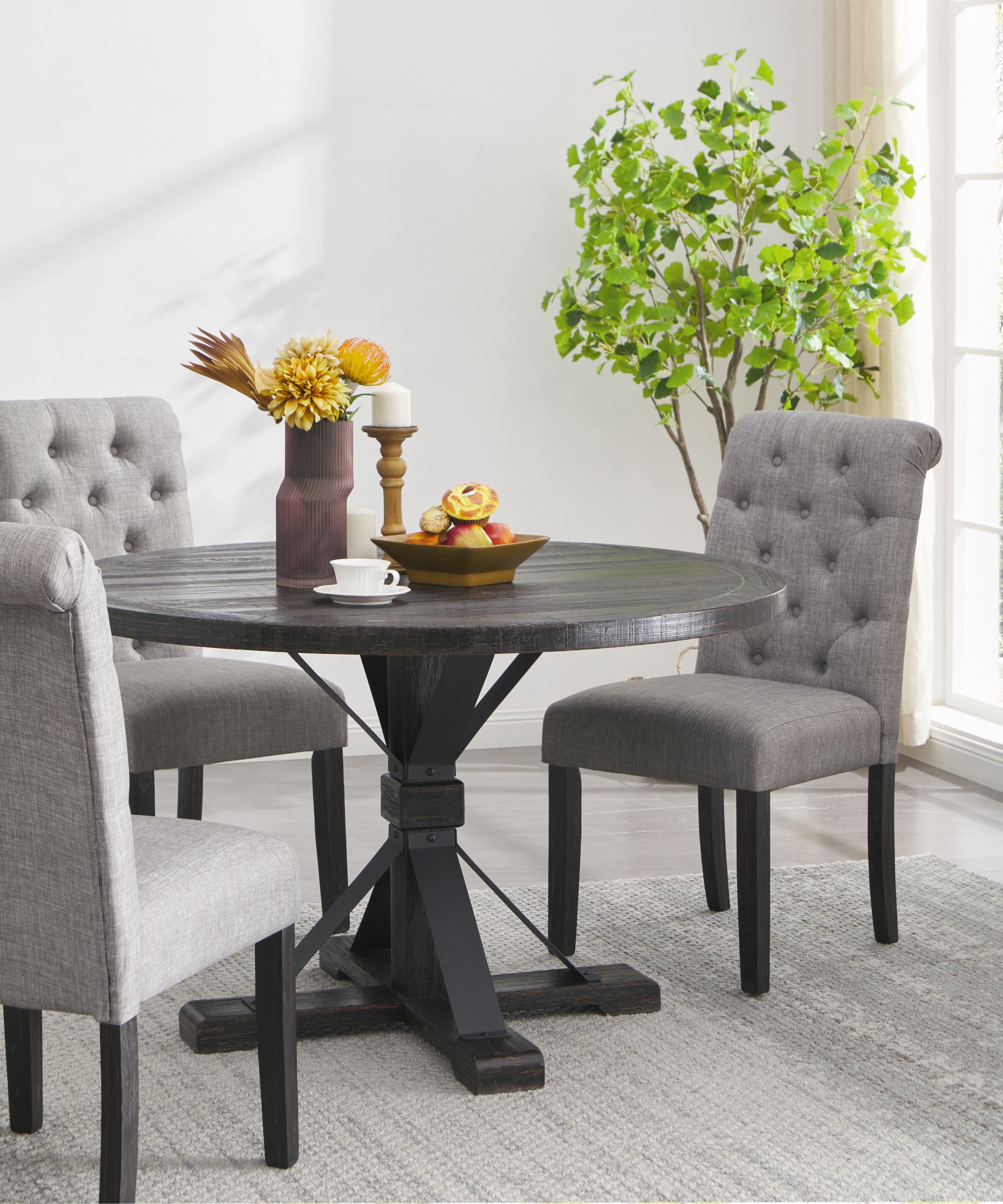 ashley round dining table set