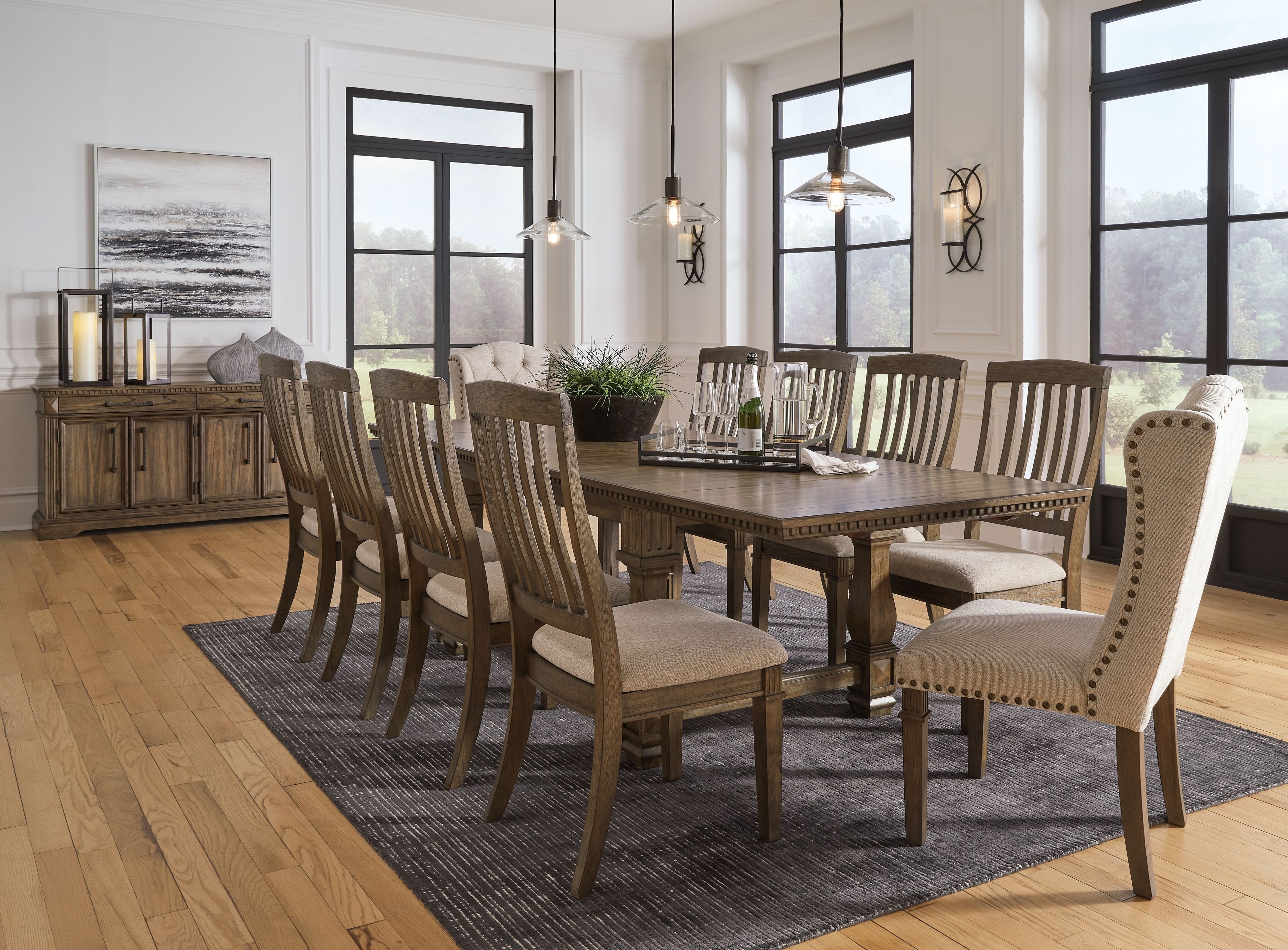 Ashley Markenburg 12 Piece Dining Room Extension Table Set D770 45 01 8 02 2 60 Portland OR