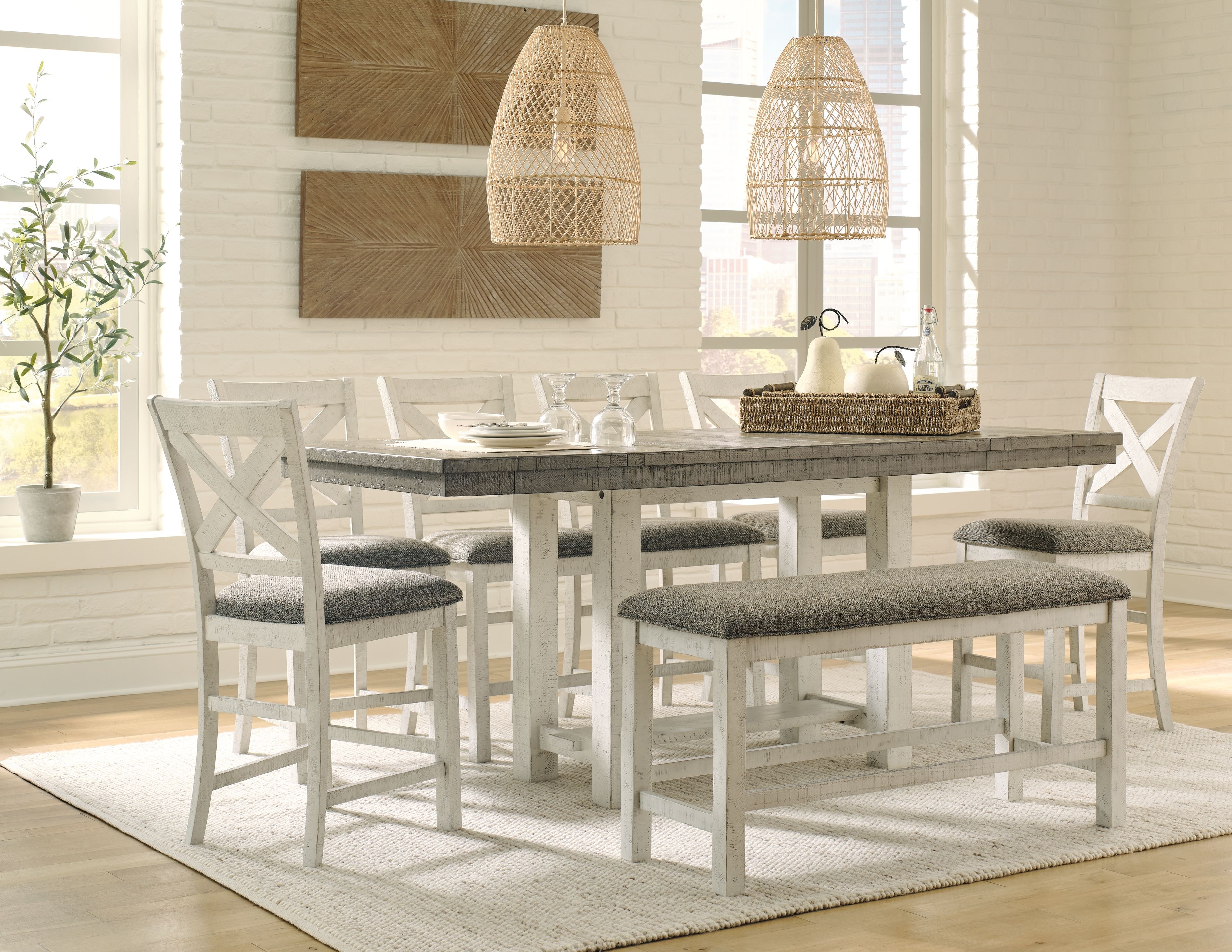 Counter height dining 2024 table set for 8