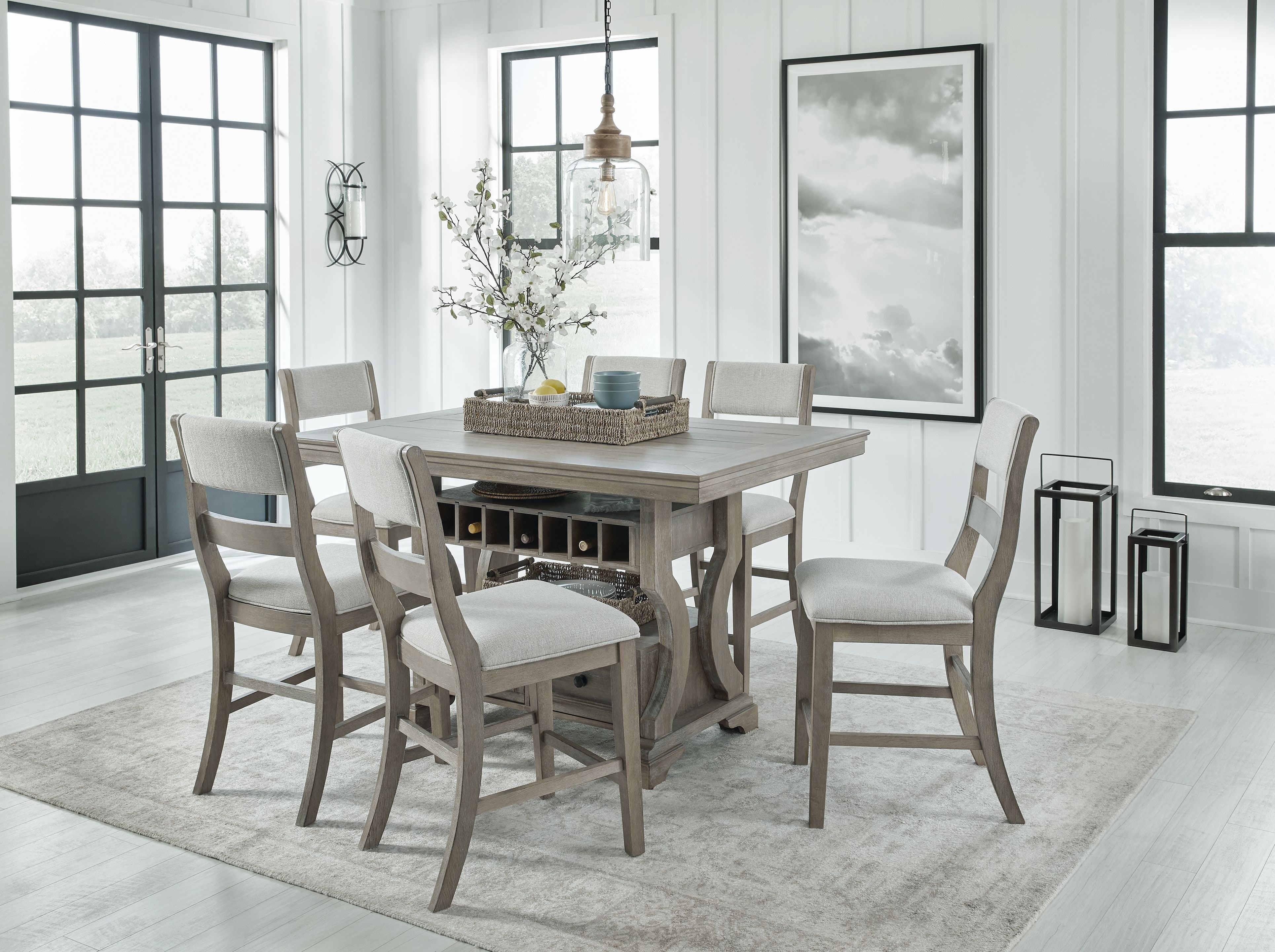 Ashley furniture farmhouse table and chairs hot sale