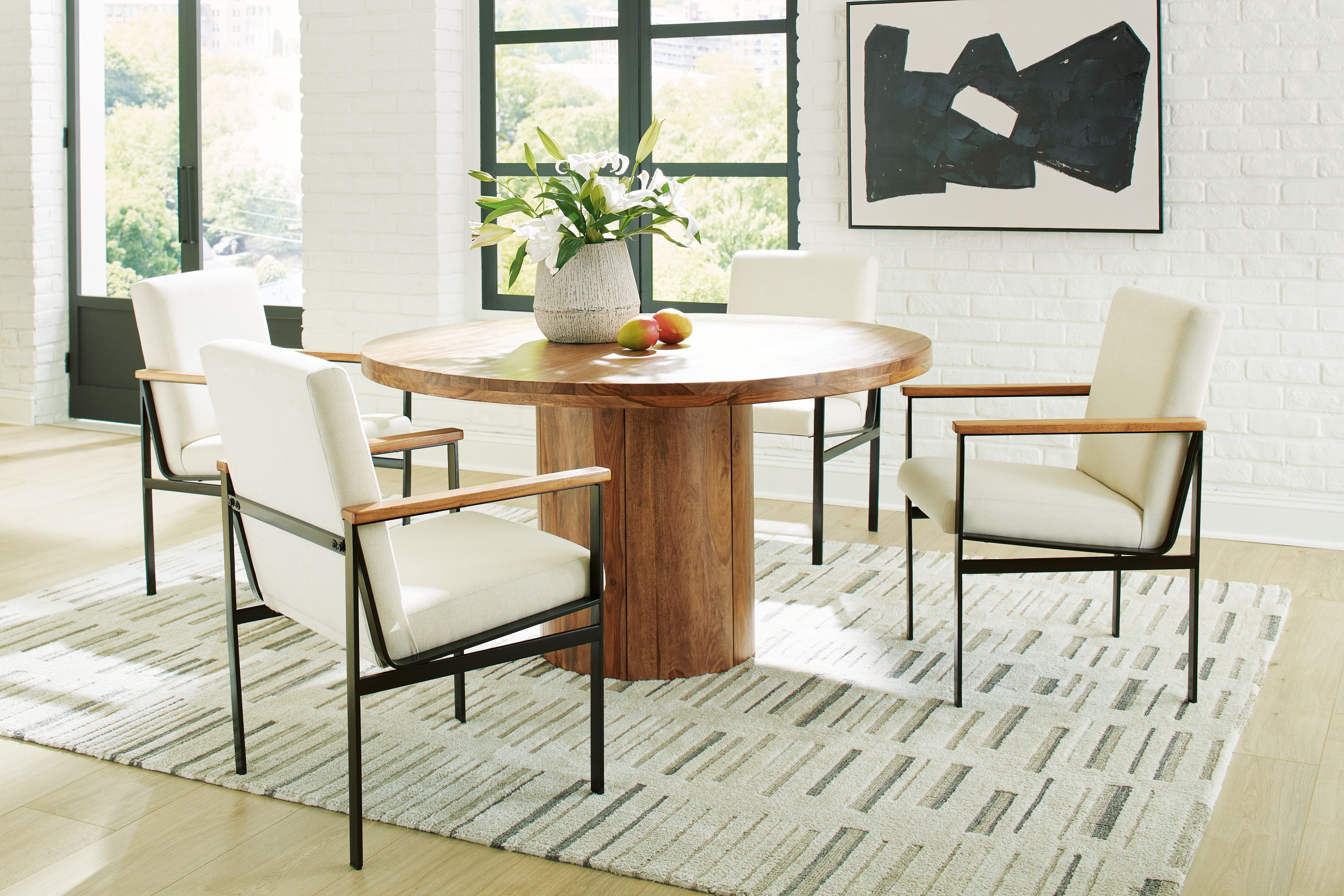 5 Piece Round Dining Table Set