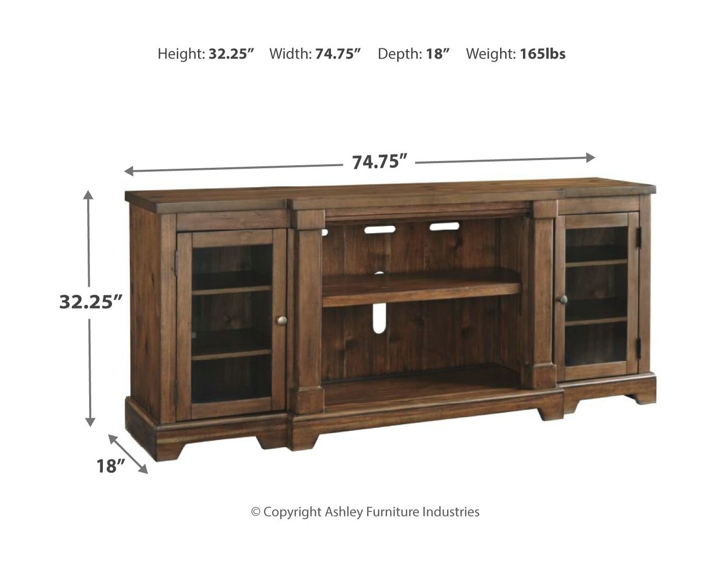 Ashley Flynnter 2 Piece 75'' TV Stand with Electric Infrared Fireplace