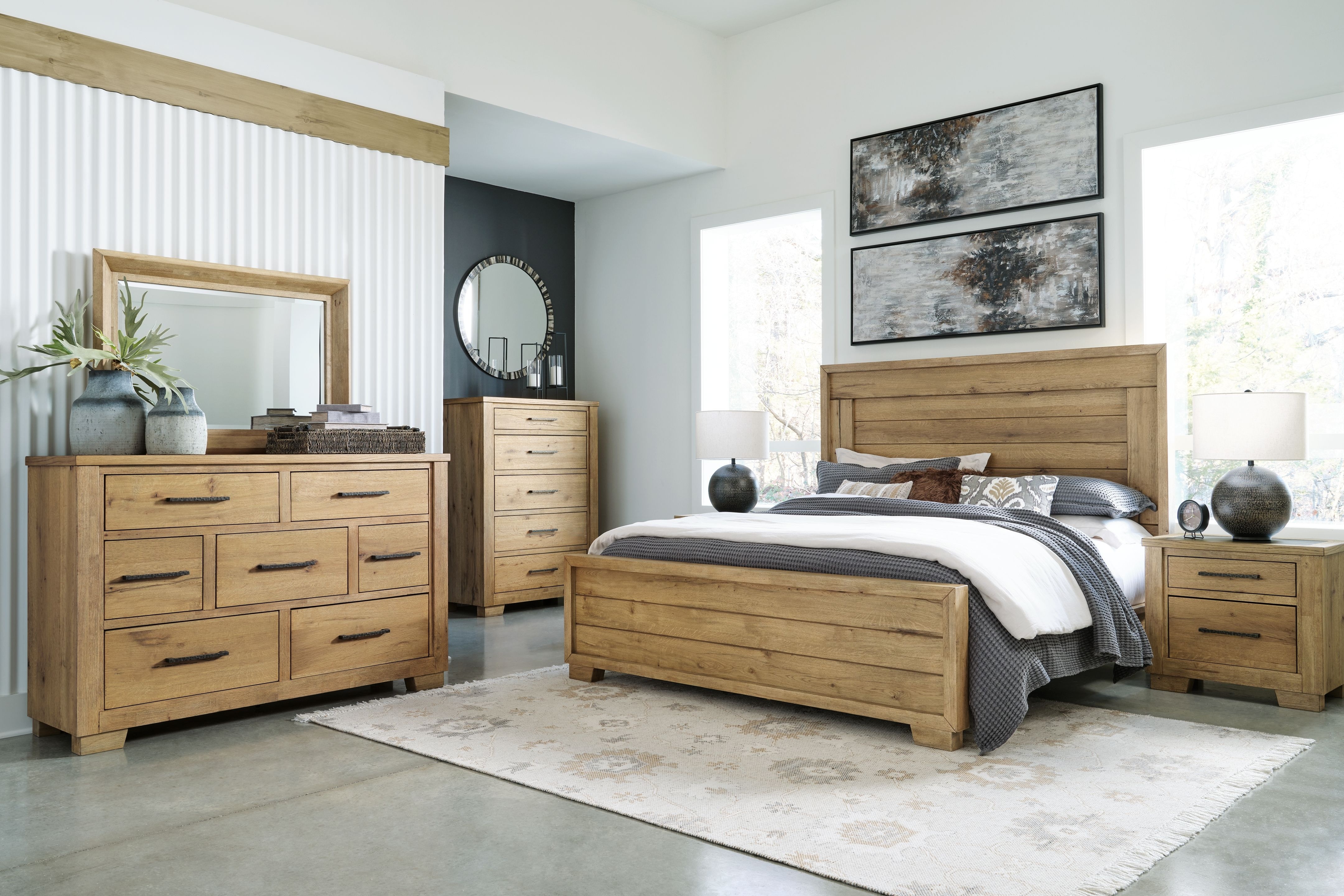 Ashley Galliden 7 Piece King Panel Bed Set B841-31-36-46-58-56-92