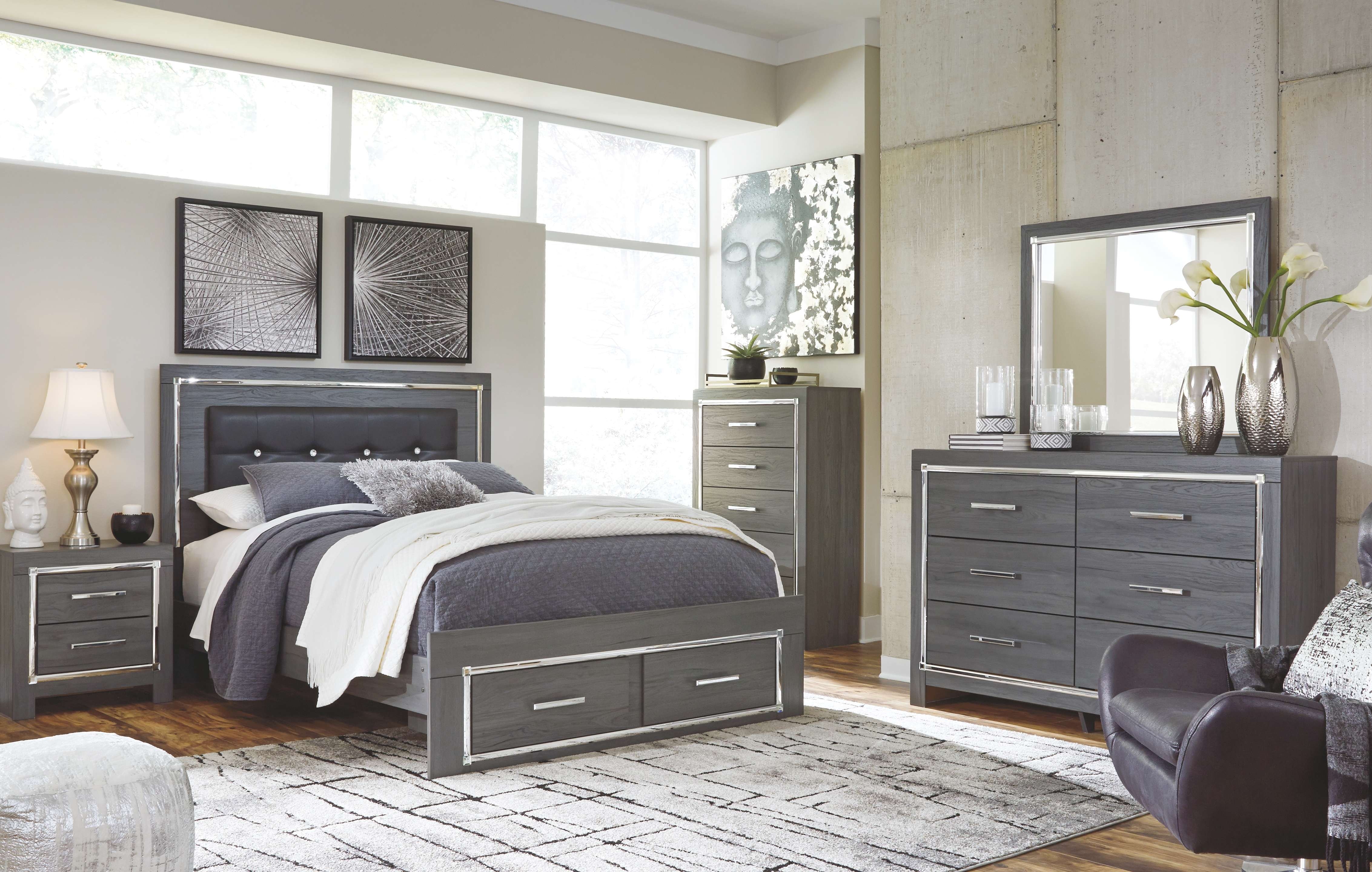 Queen storage bed with store 8 drawers