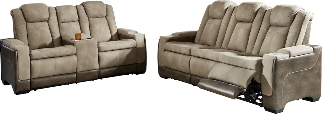 Ashley Next-Gen DuraPella 2 Piece Power Reclining Sofa with Adjustable  Headrest Set 22003-15-18