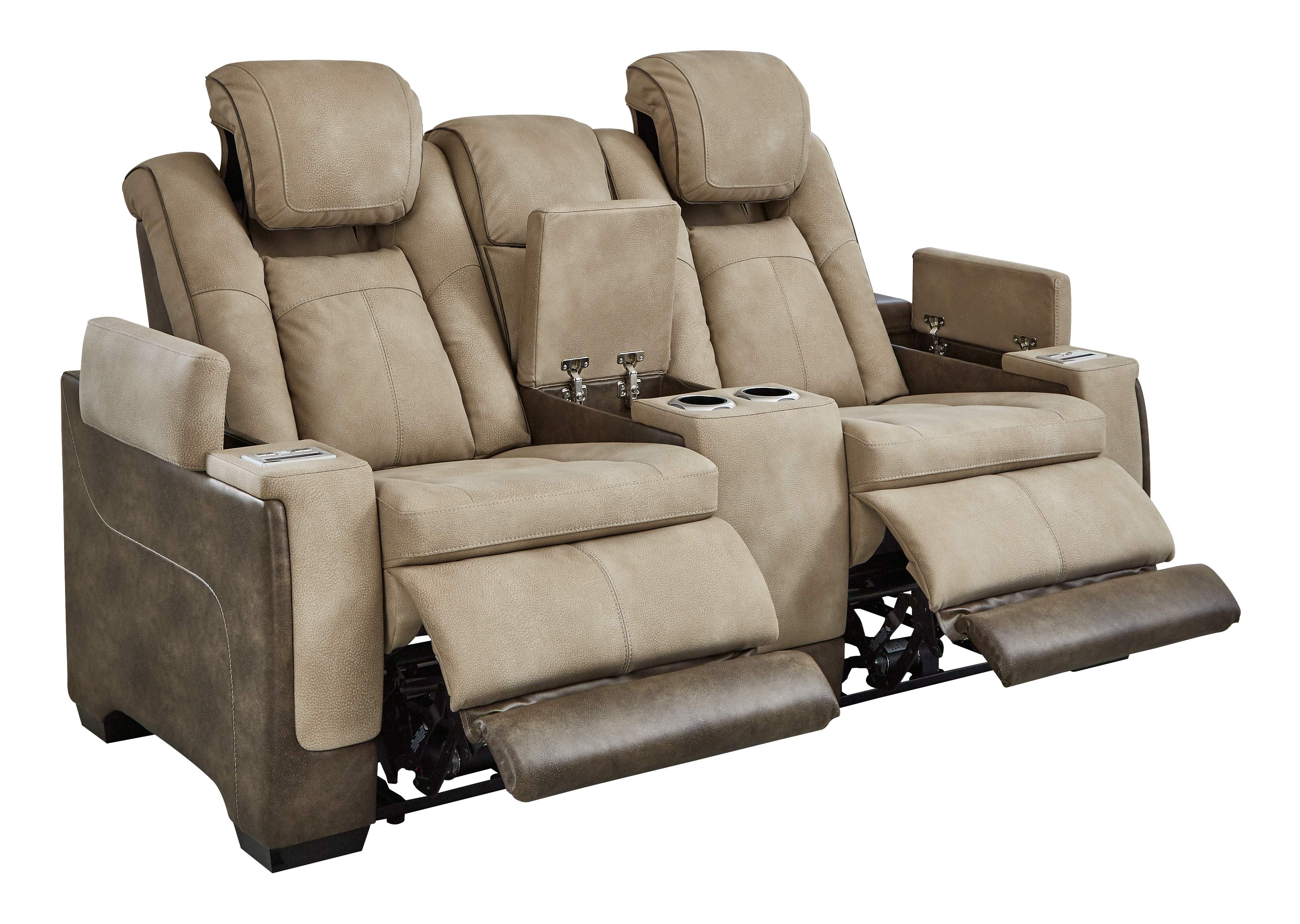 Brassville power reclining loveseat deals with console