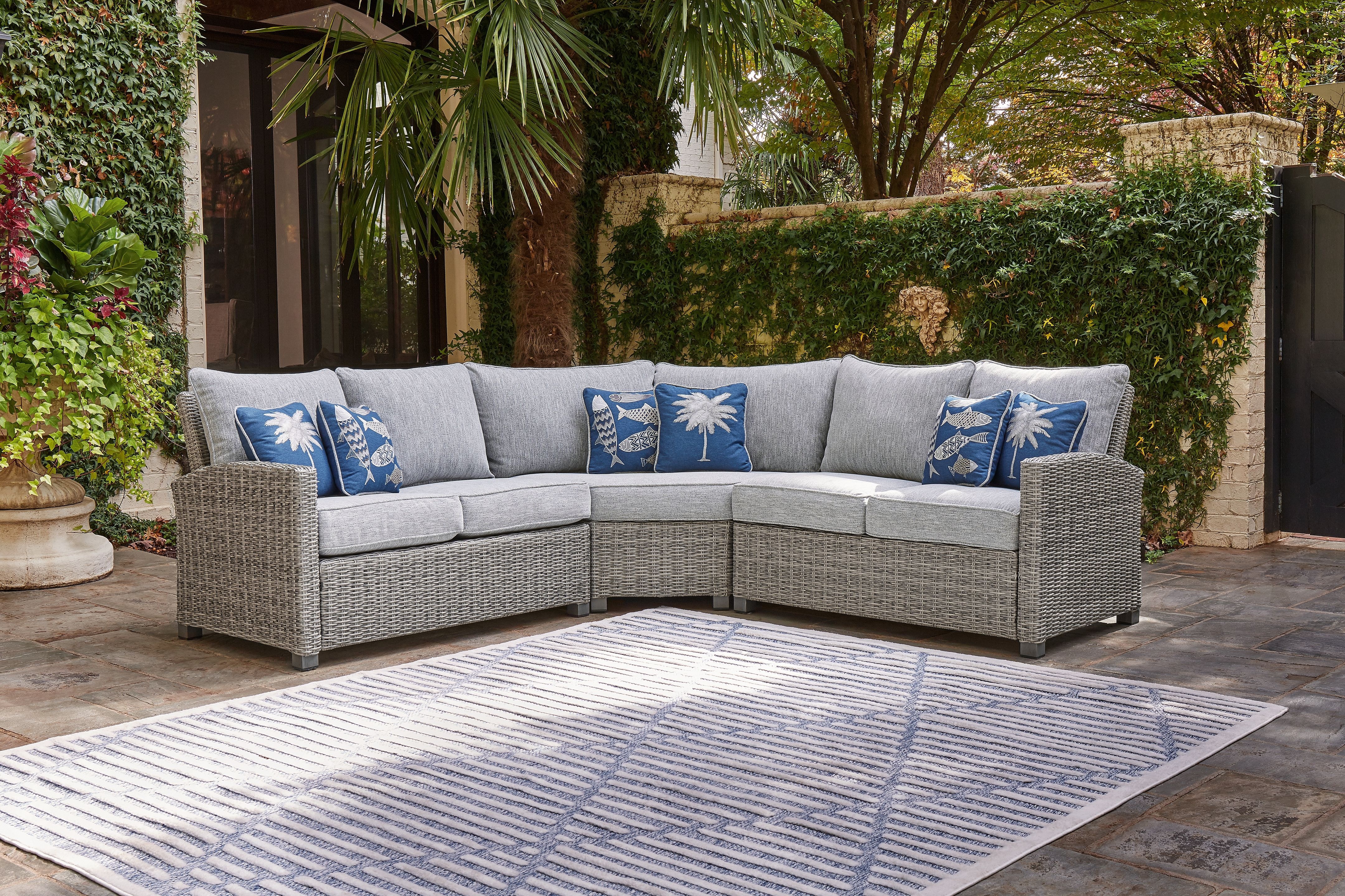 3 piece discount sectional patio set