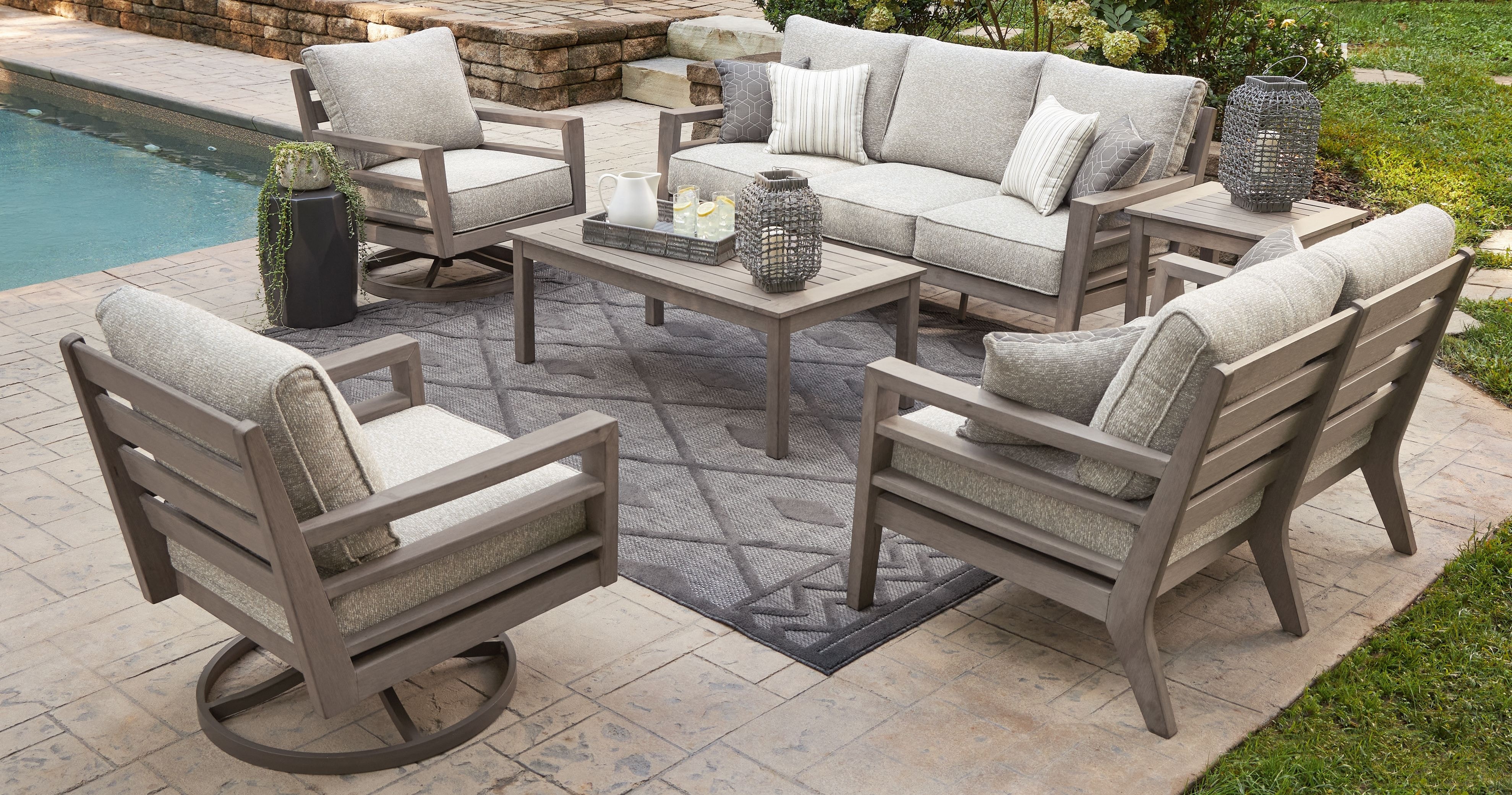 Ashley Hillside Barn 6 Piece Lounge Set P564-838-835-821-2-701-702