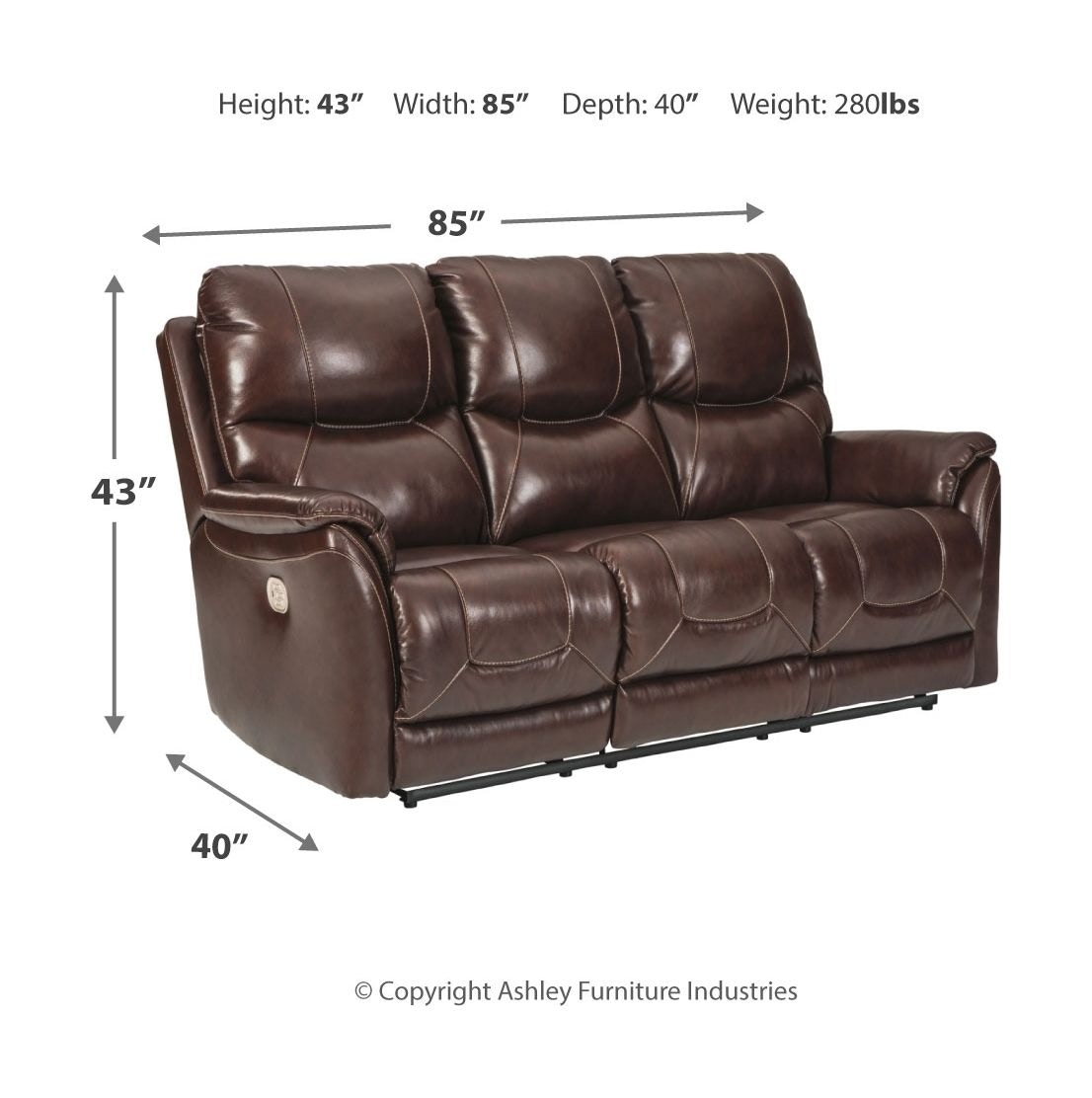 Ashley Dellington 3 Piece Power Reclining Living Room Set U115051518
