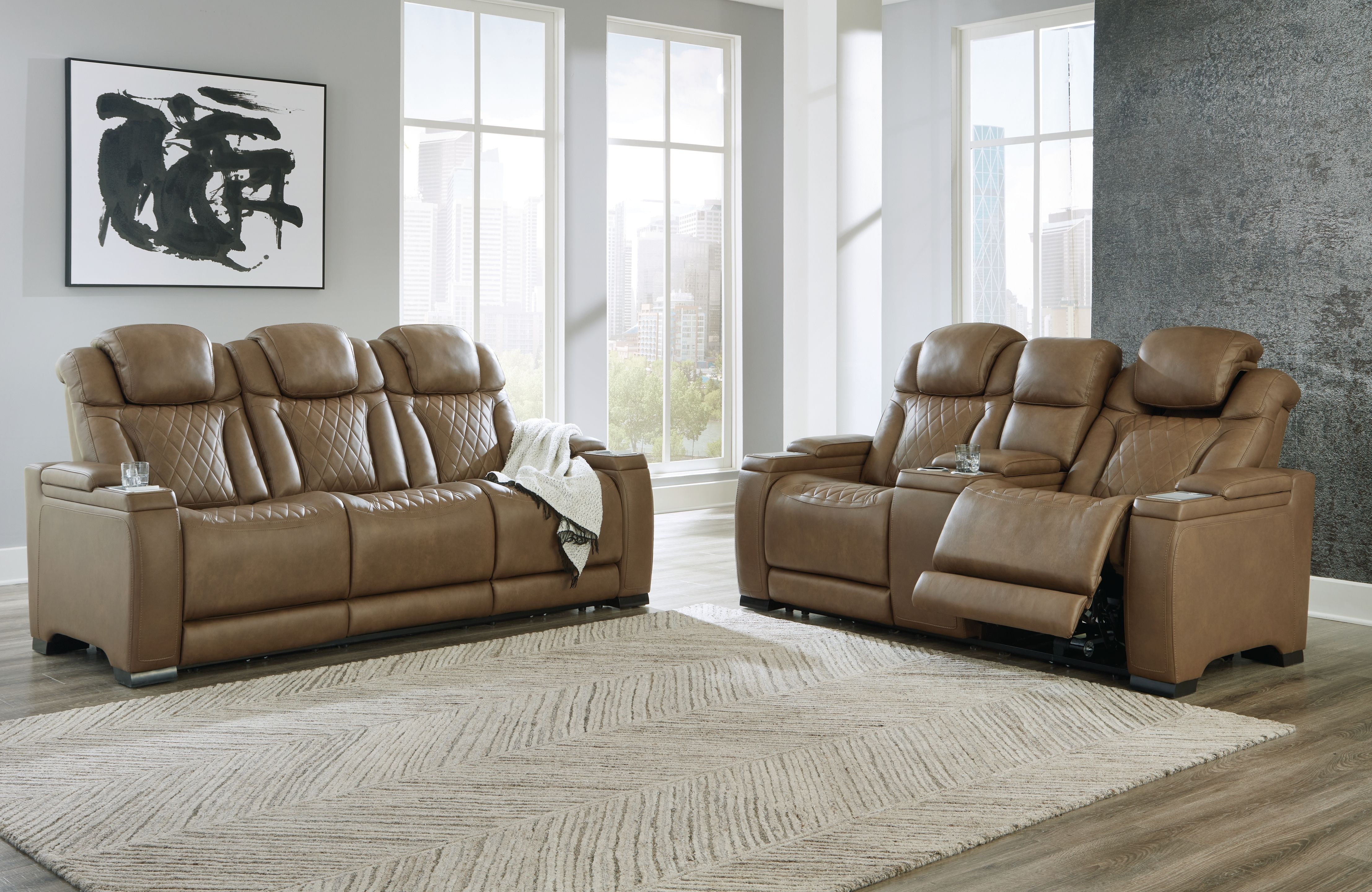 Ashley leather reclining outlet sofa